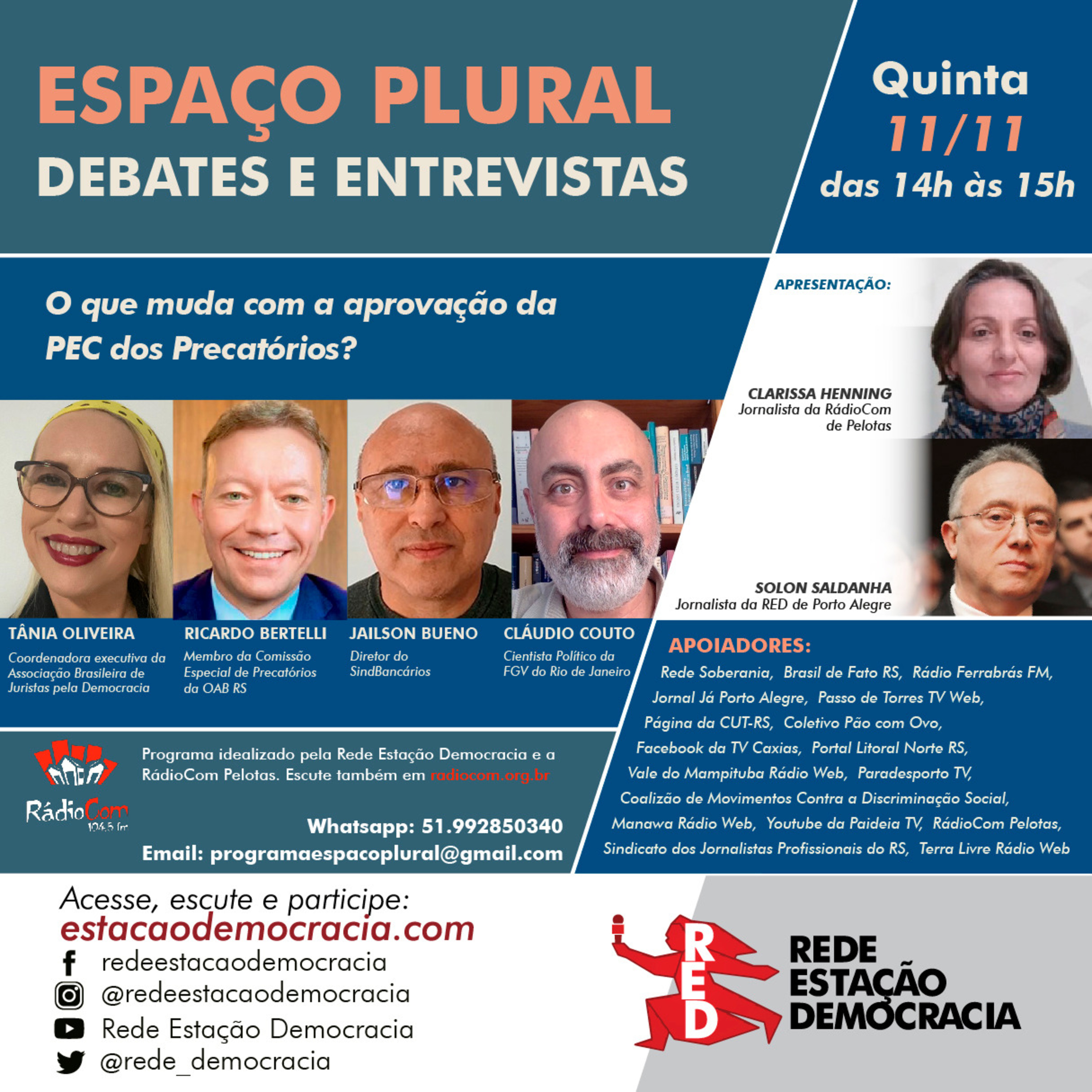Espaço Plural, Debates e Entrevistas - 11/11/2021 episode artwork