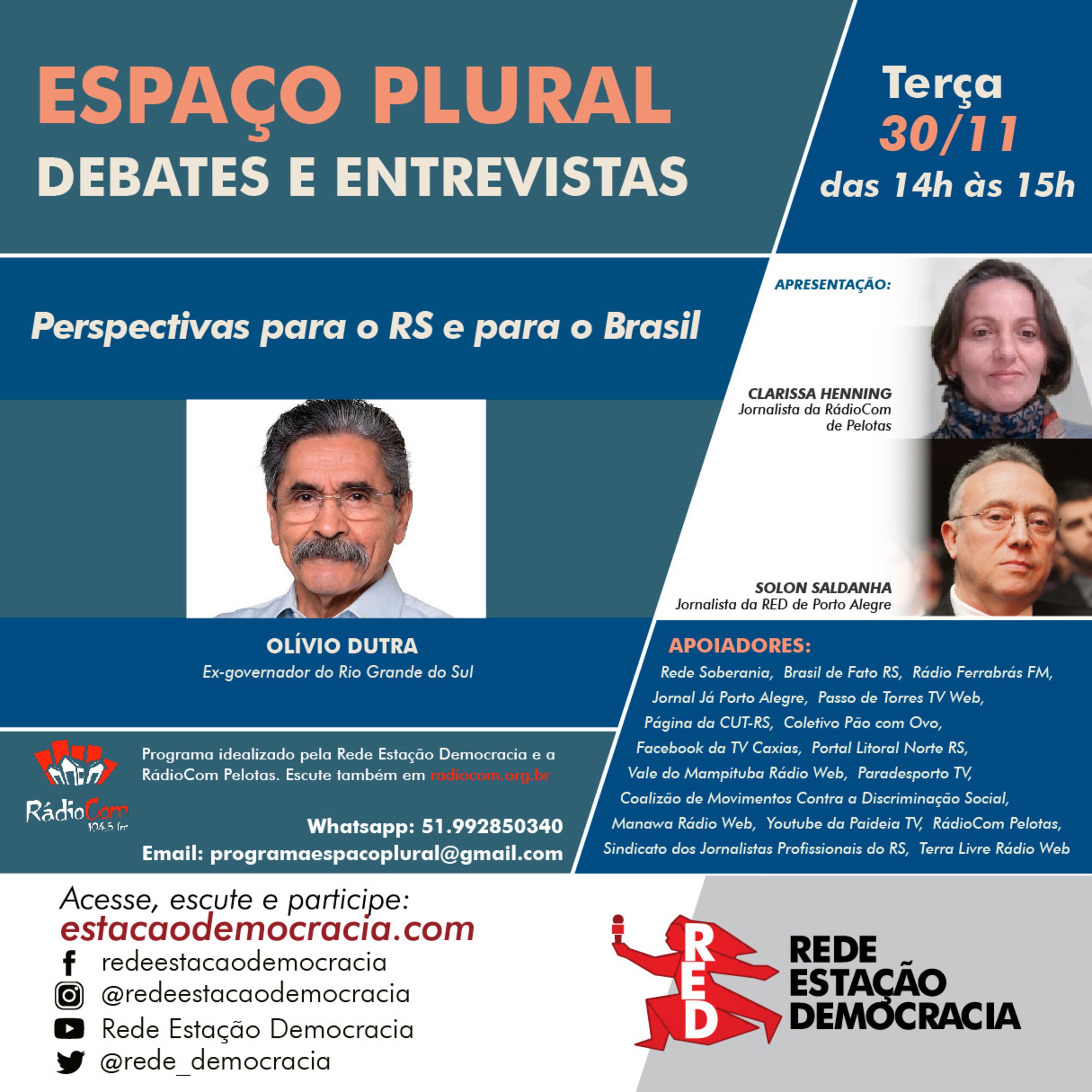 Espaço Plural, Debates e Entrevistas - Terça-feira 30/11/2021 episode artwork