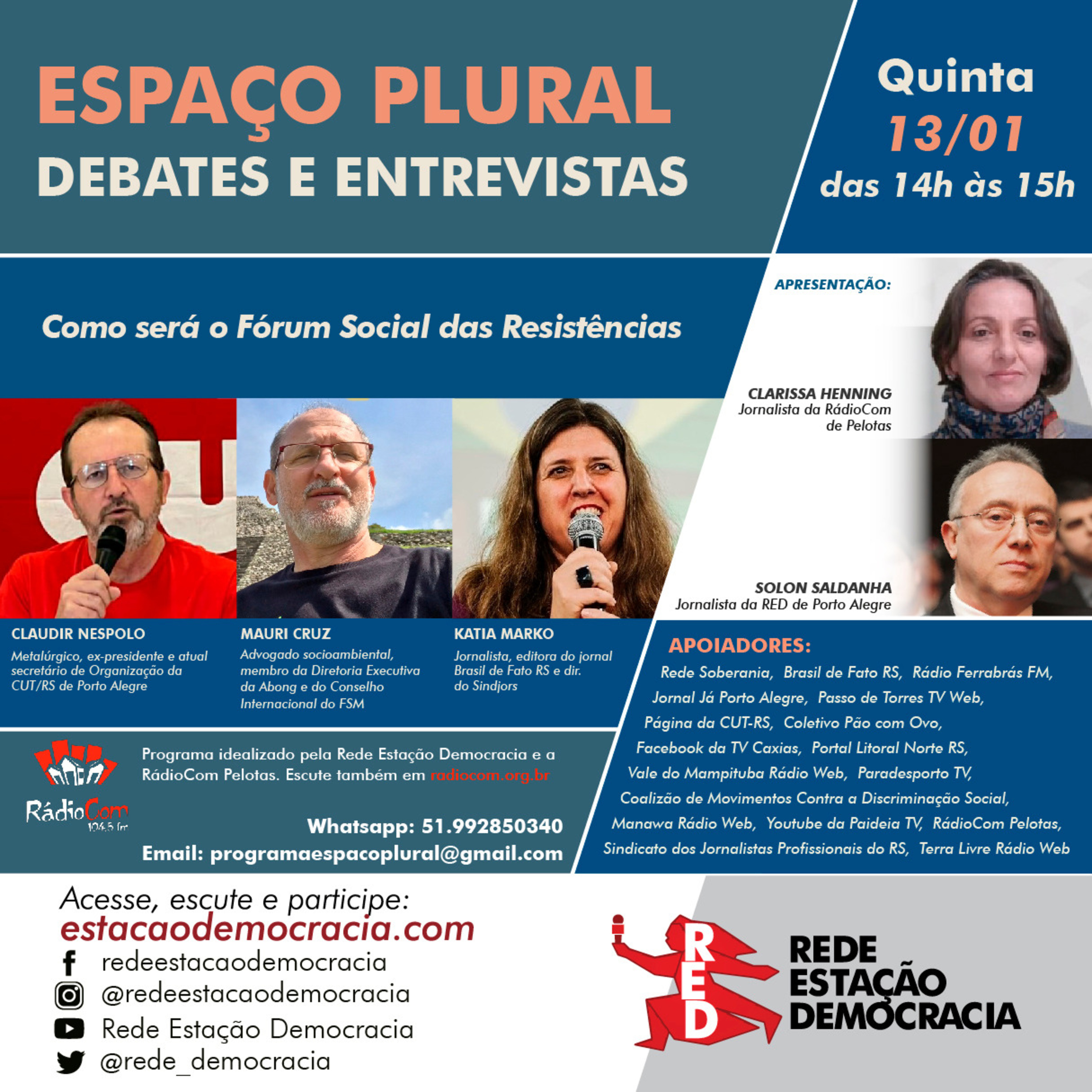 Espaço Plural, Debates e Entrevistas - 13/01/2021 episode artwork