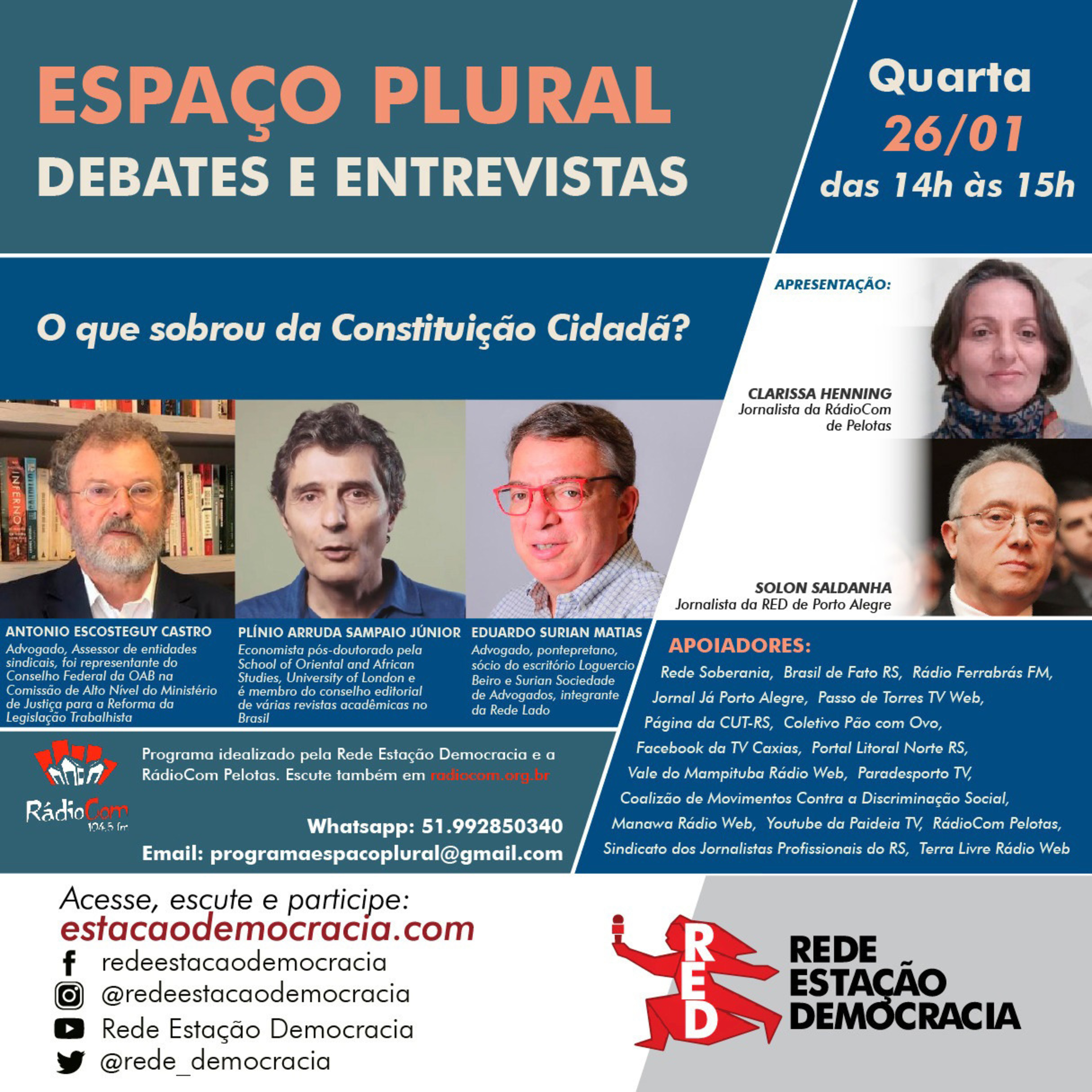 Espaço Plural, Debates e Entrevistas - 26/01/2022 episode artwork