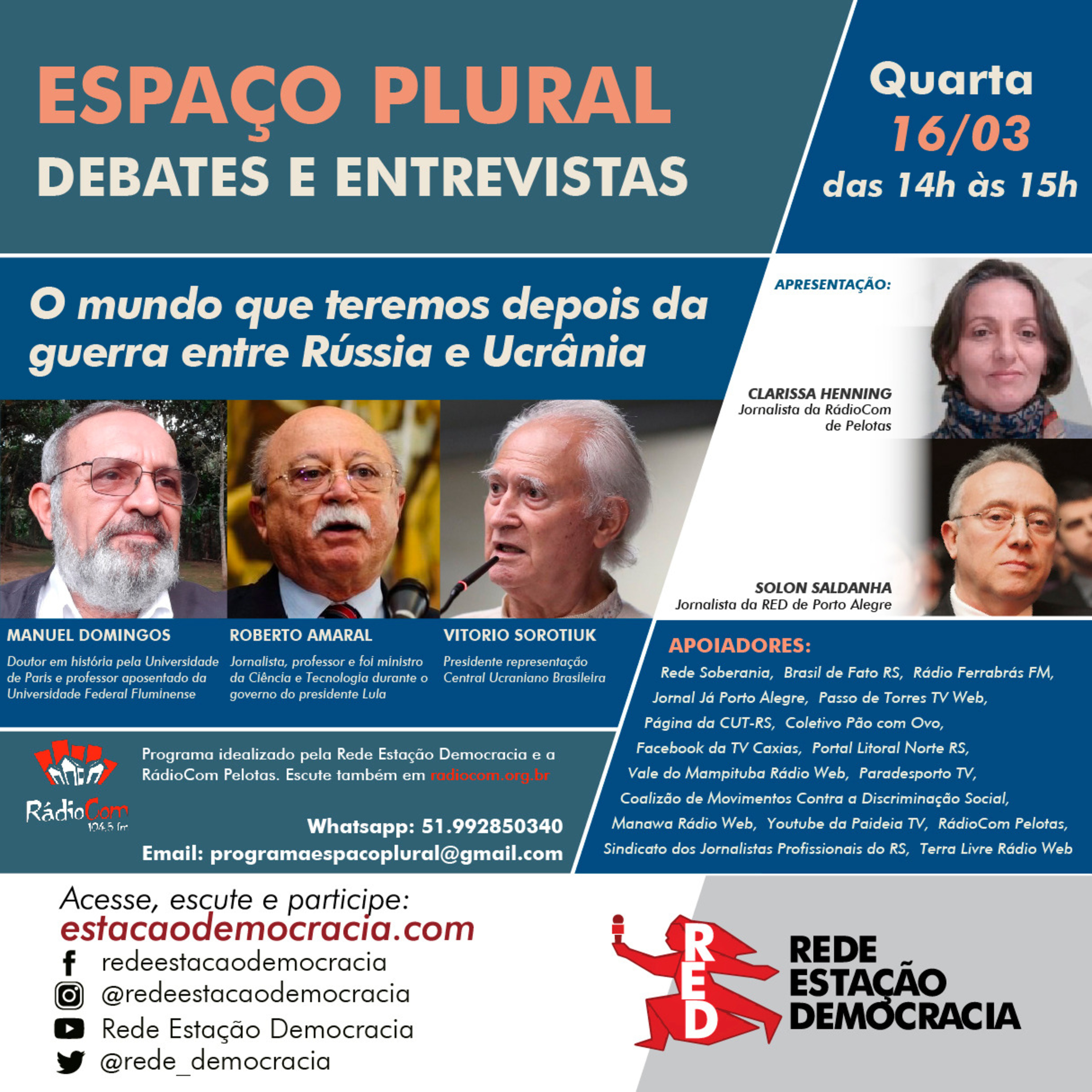 Espaço Plural, Debates e Entrevistas - 16/03/2022 episode artwork