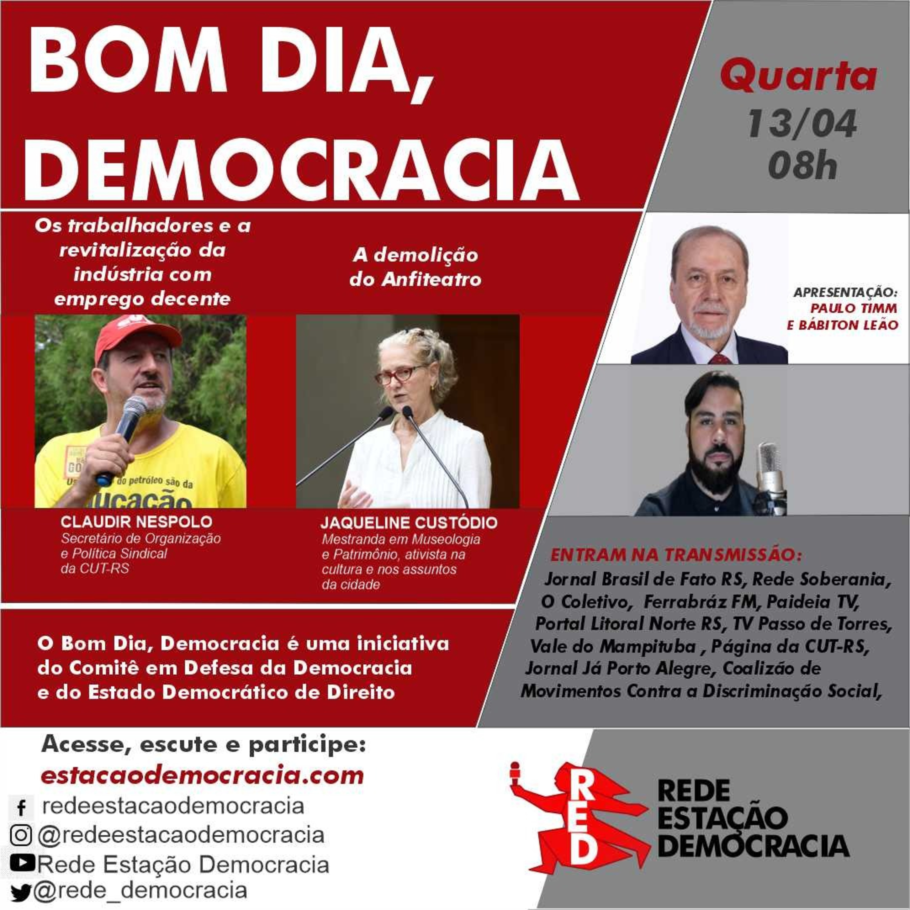 Bom dia, Democracia - Quarta-feira 13/04/2022 episode artwork