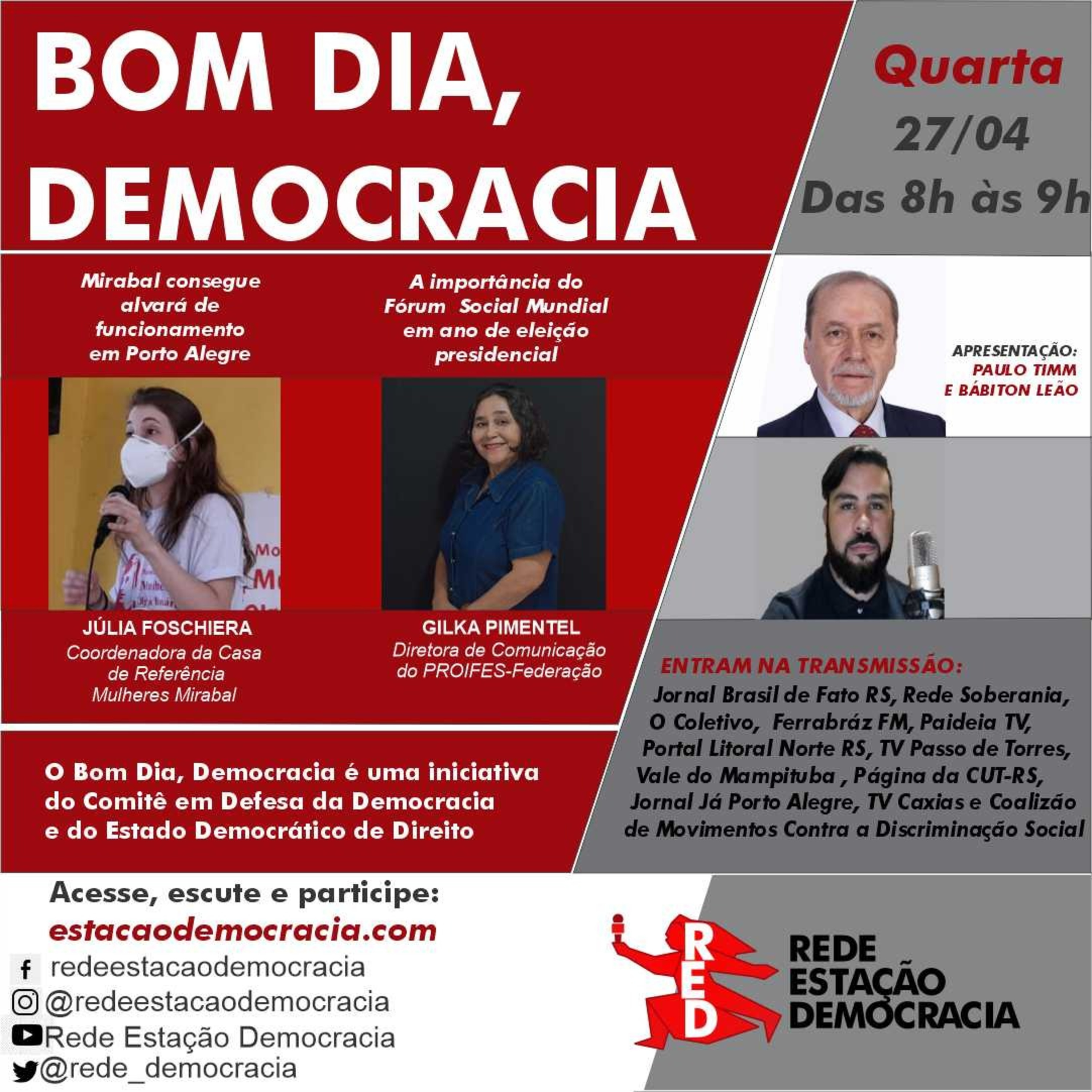 Bom dia, Democracia - Quarta-feira 27/04/2022 episode artwork