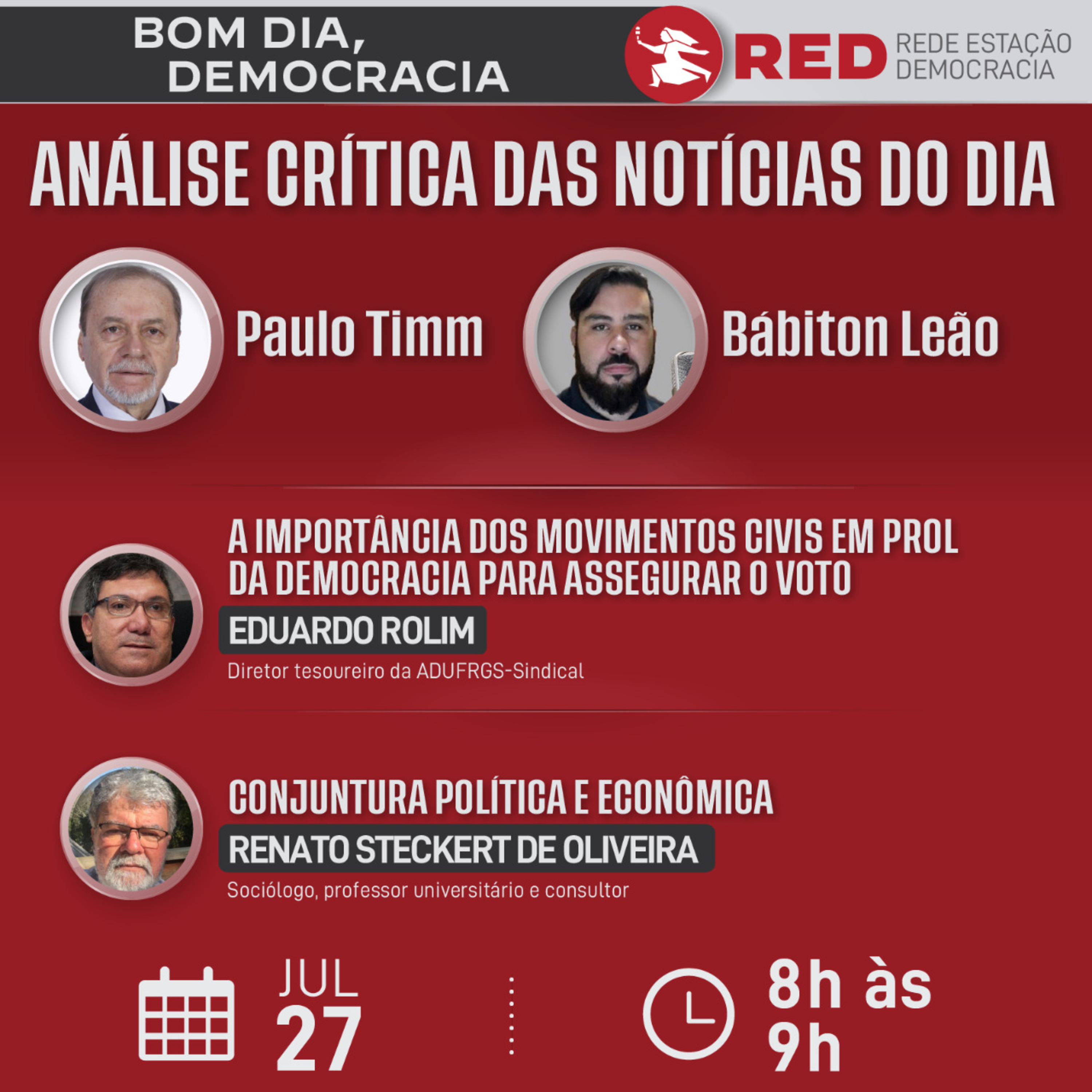 Bom dia, Democracia | Quarta-feira 27/07/2022 episode artwork