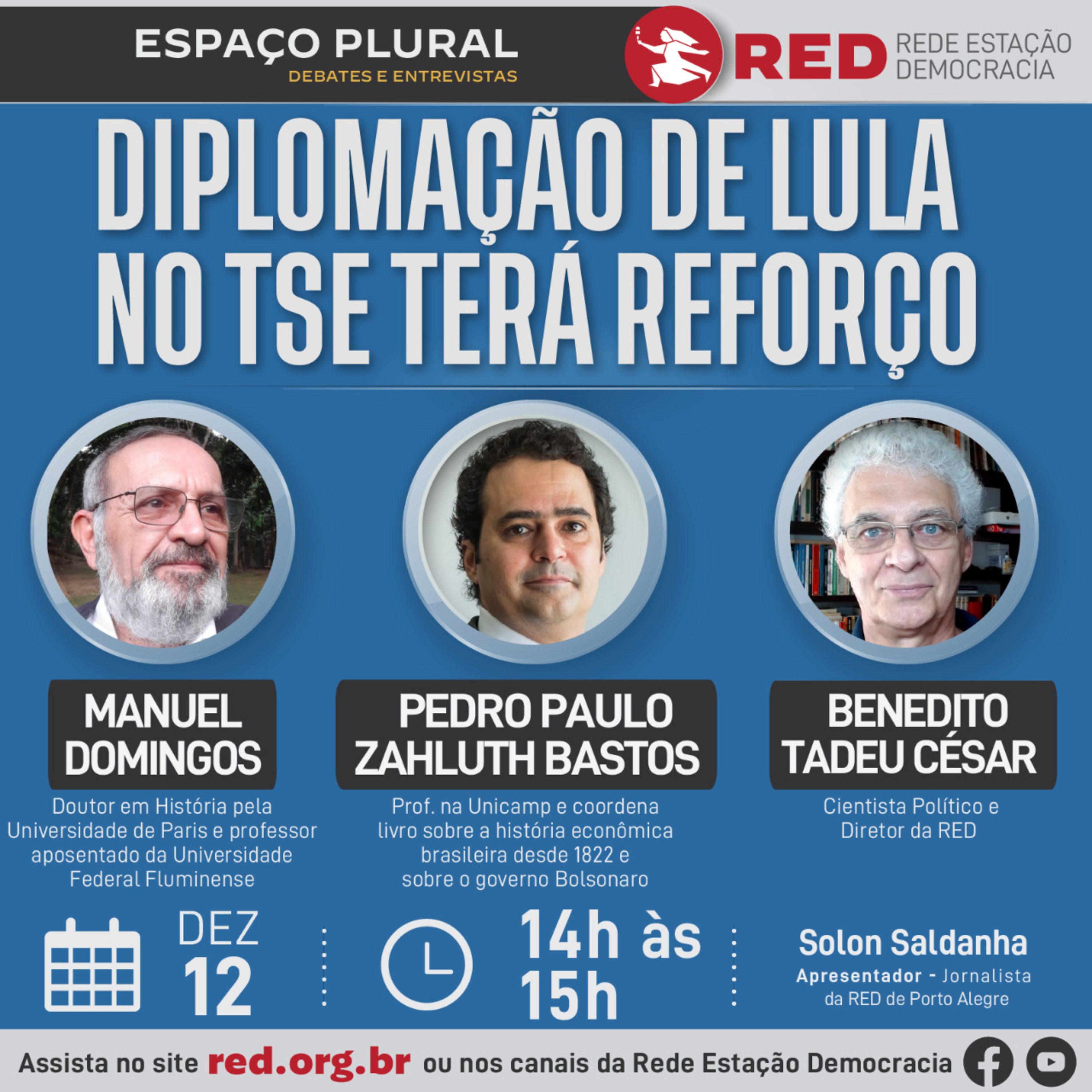Espaço Plural, Debates e Entrevistas | Segunda-feira 12/12/2022 episode artwork