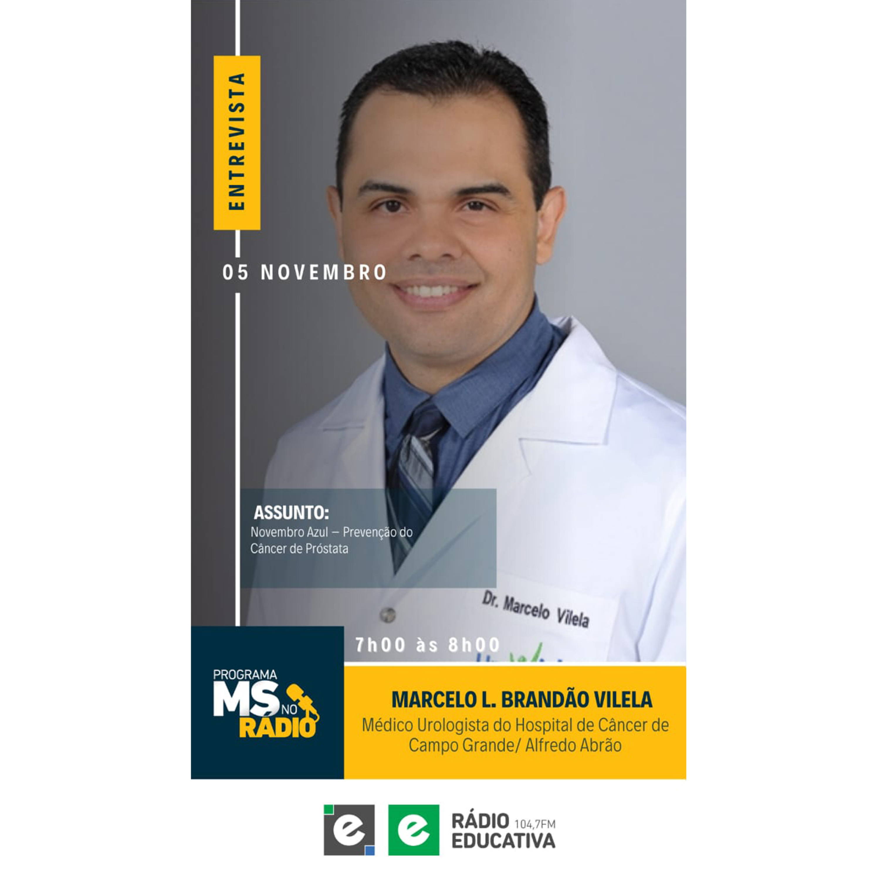 MS no Rádio entrevista o médico urologista Marcelo Brandão Vilela episode artwork