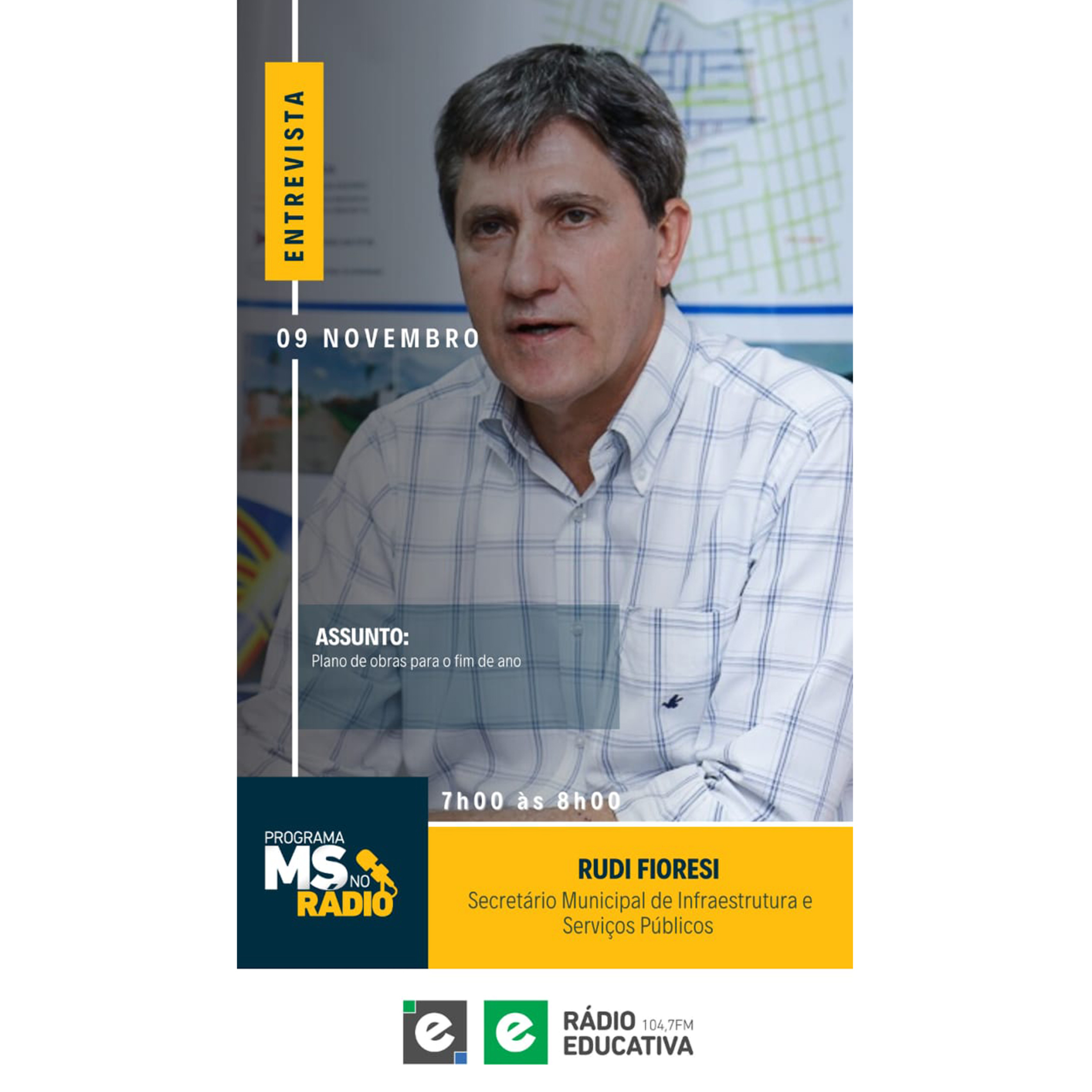 MS no Rádio entrevista o Secretário Municipal de Infraestrutura Rudi Fiorese episode artwork