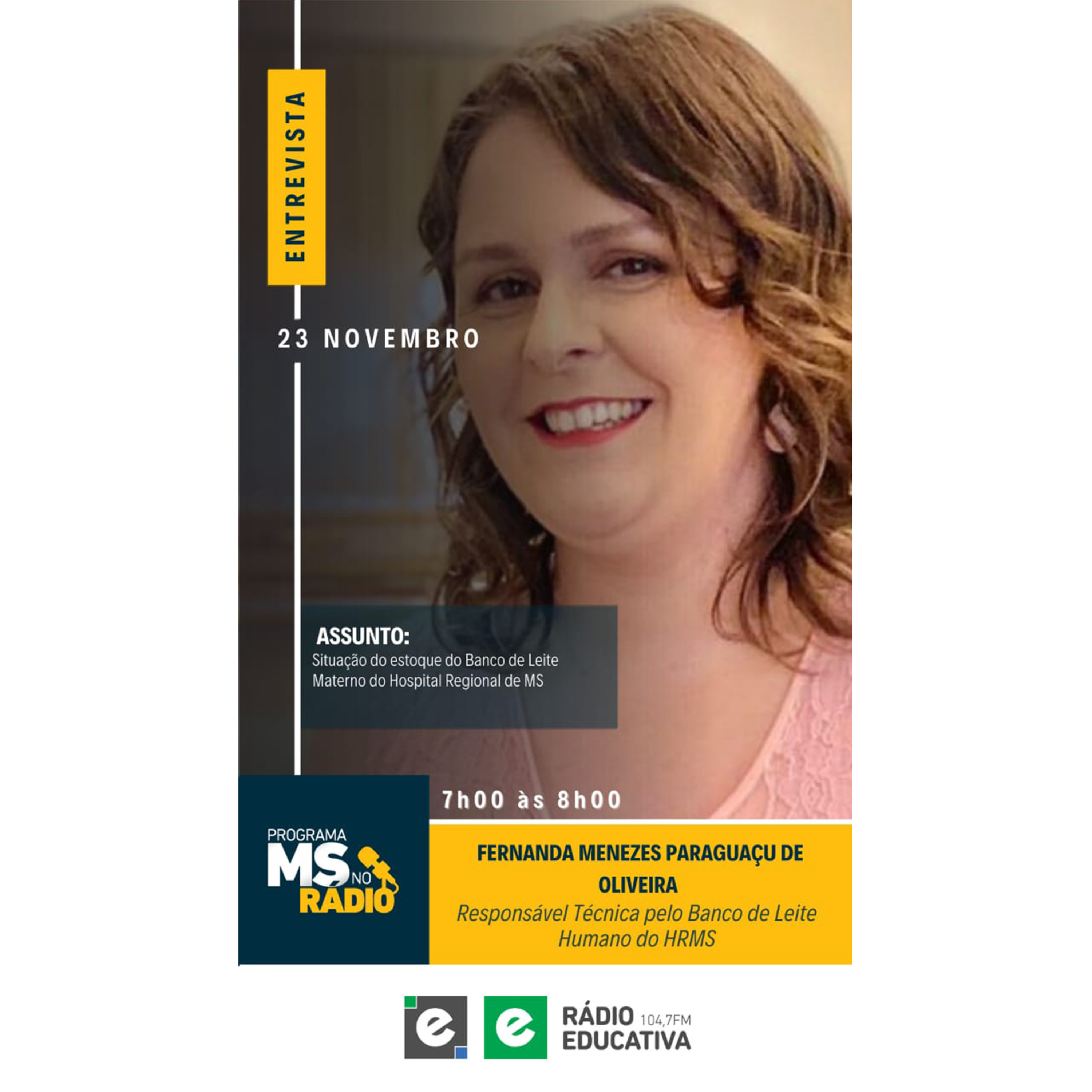 MS no Rádio aborda situação do estoque do Banco de Leite Materno do Hospital Regional episode artwork