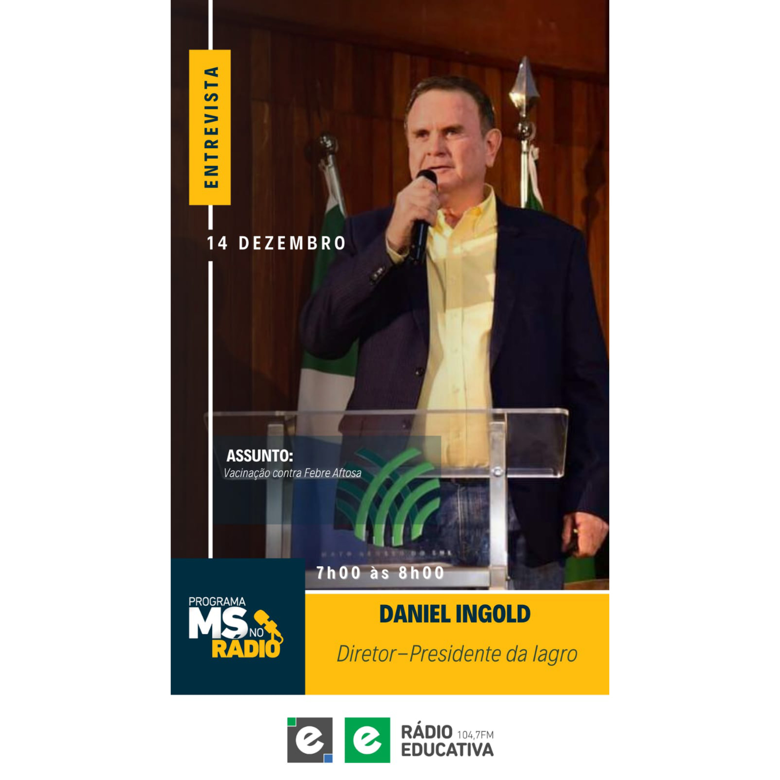 MS no Rádio entrevista o Diretor-Presidente da Iagro Daniel Ingold episode artwork