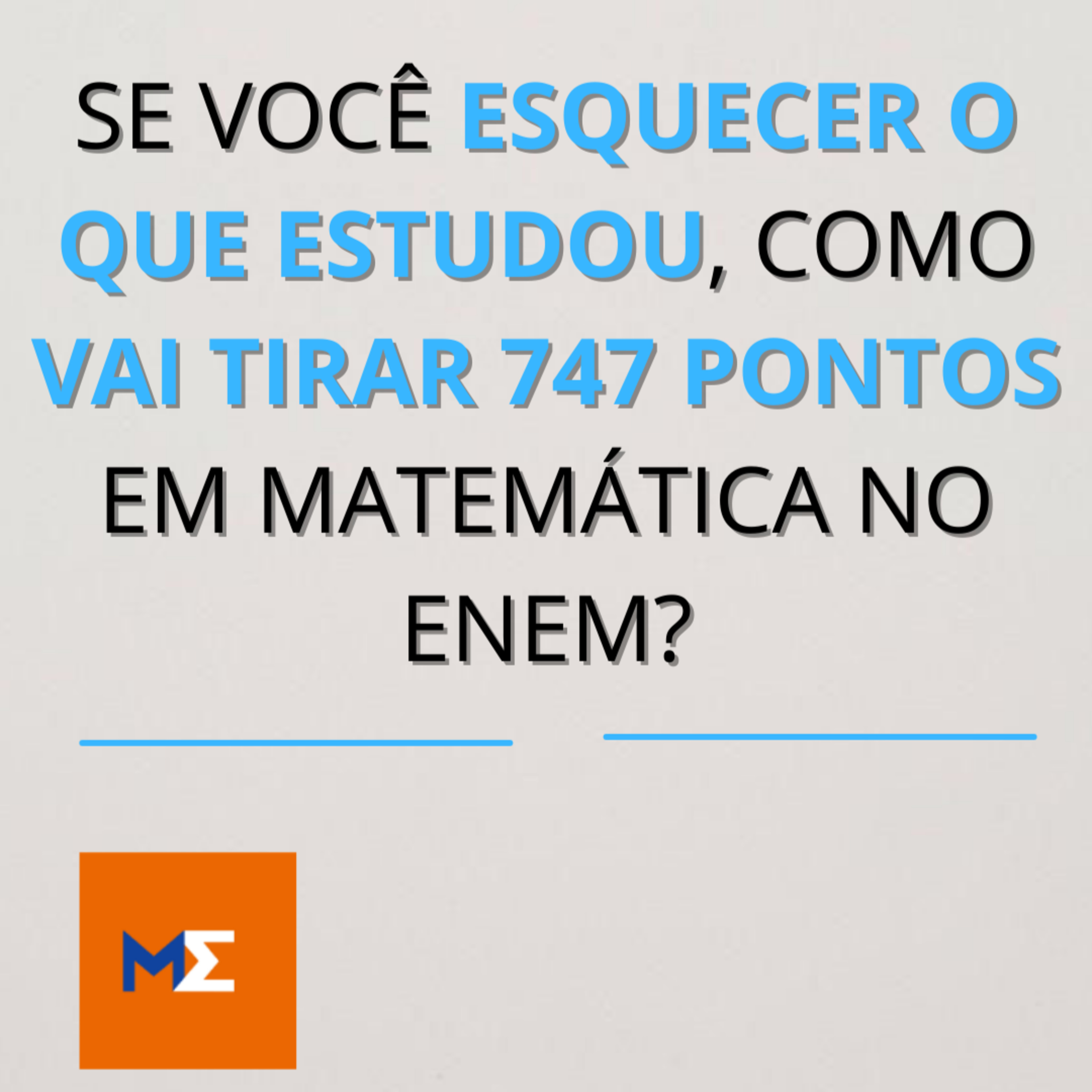 Sacadas de Matemática para os 847 pontos no Enem