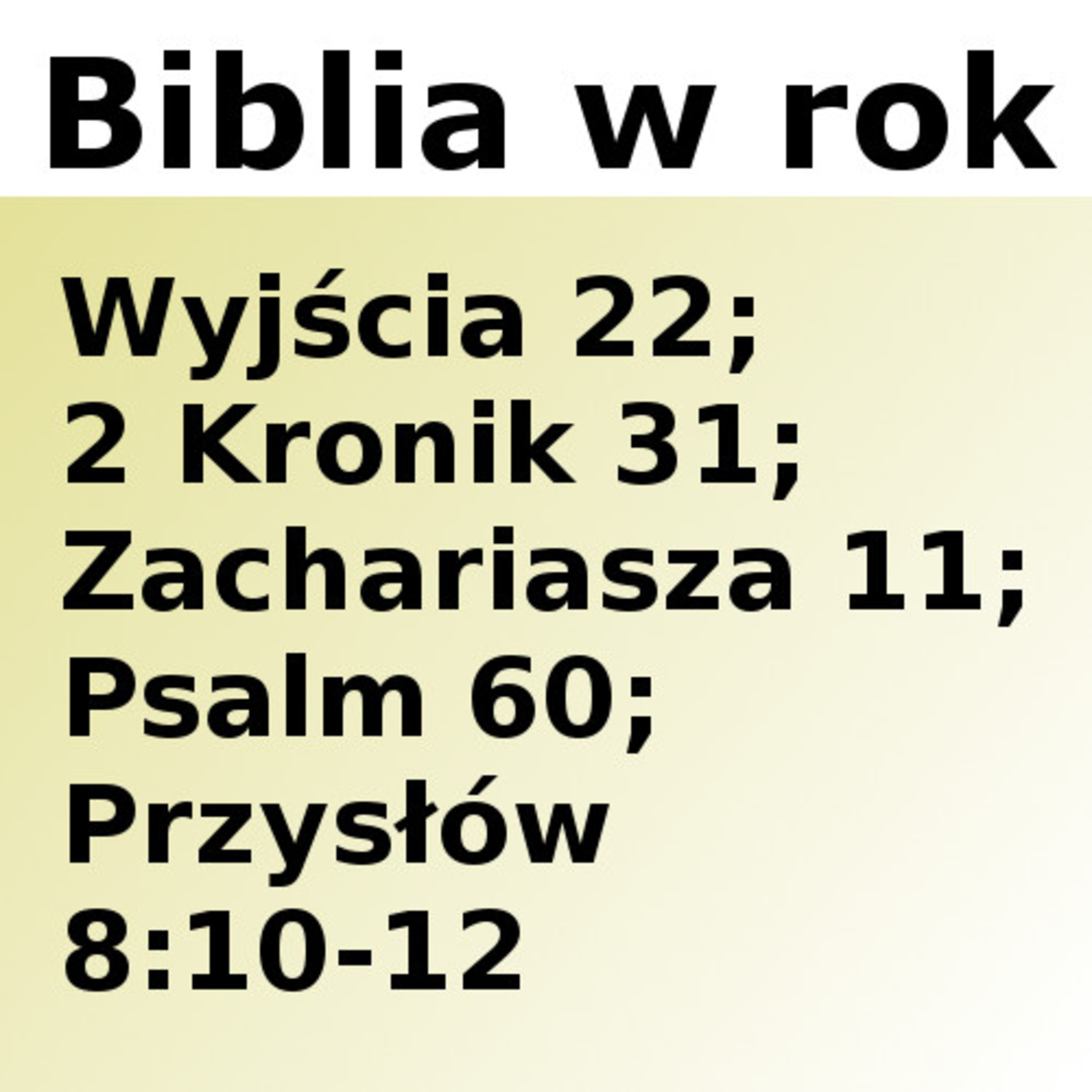 Biblijne przemyślenia
