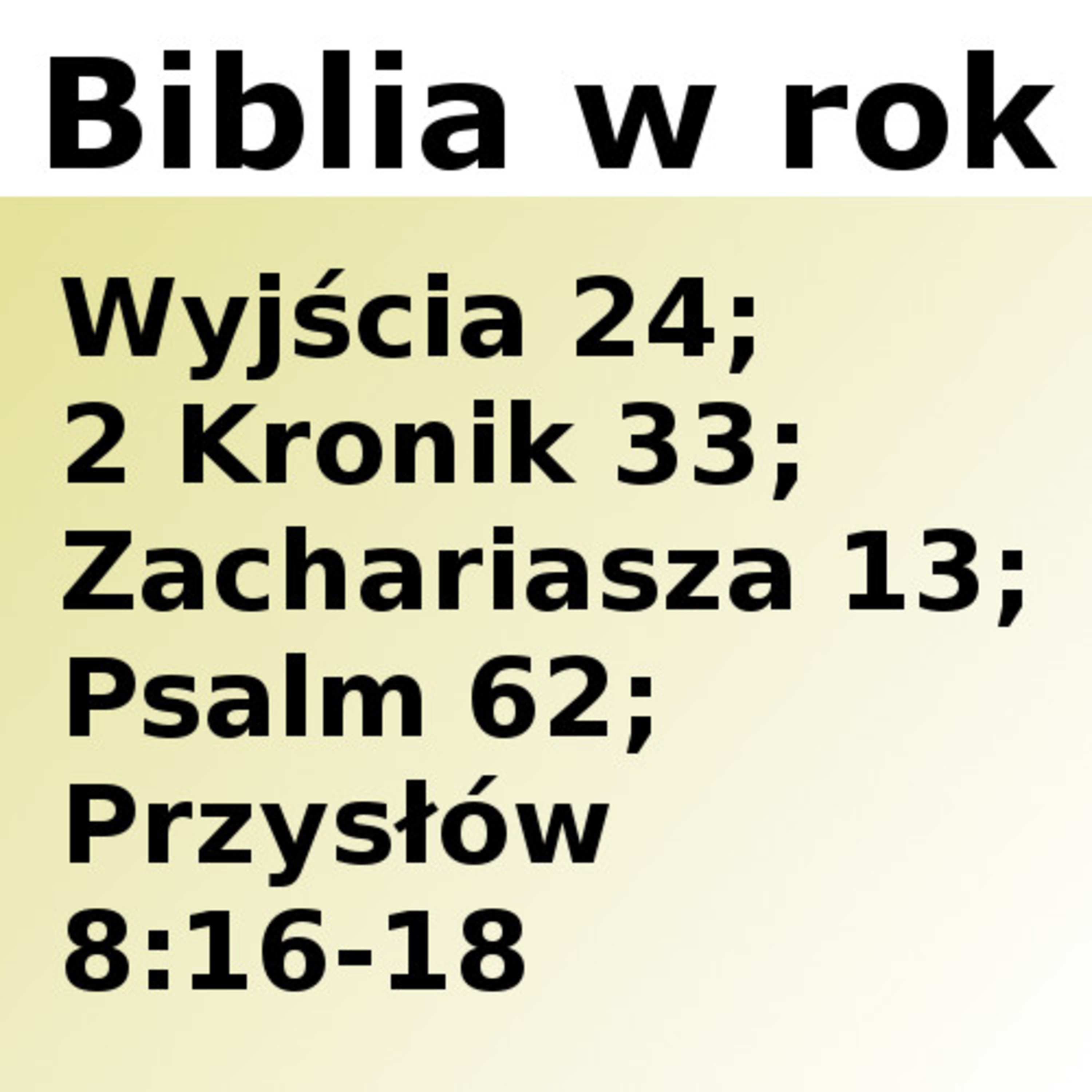 Biblijne przemyślenia