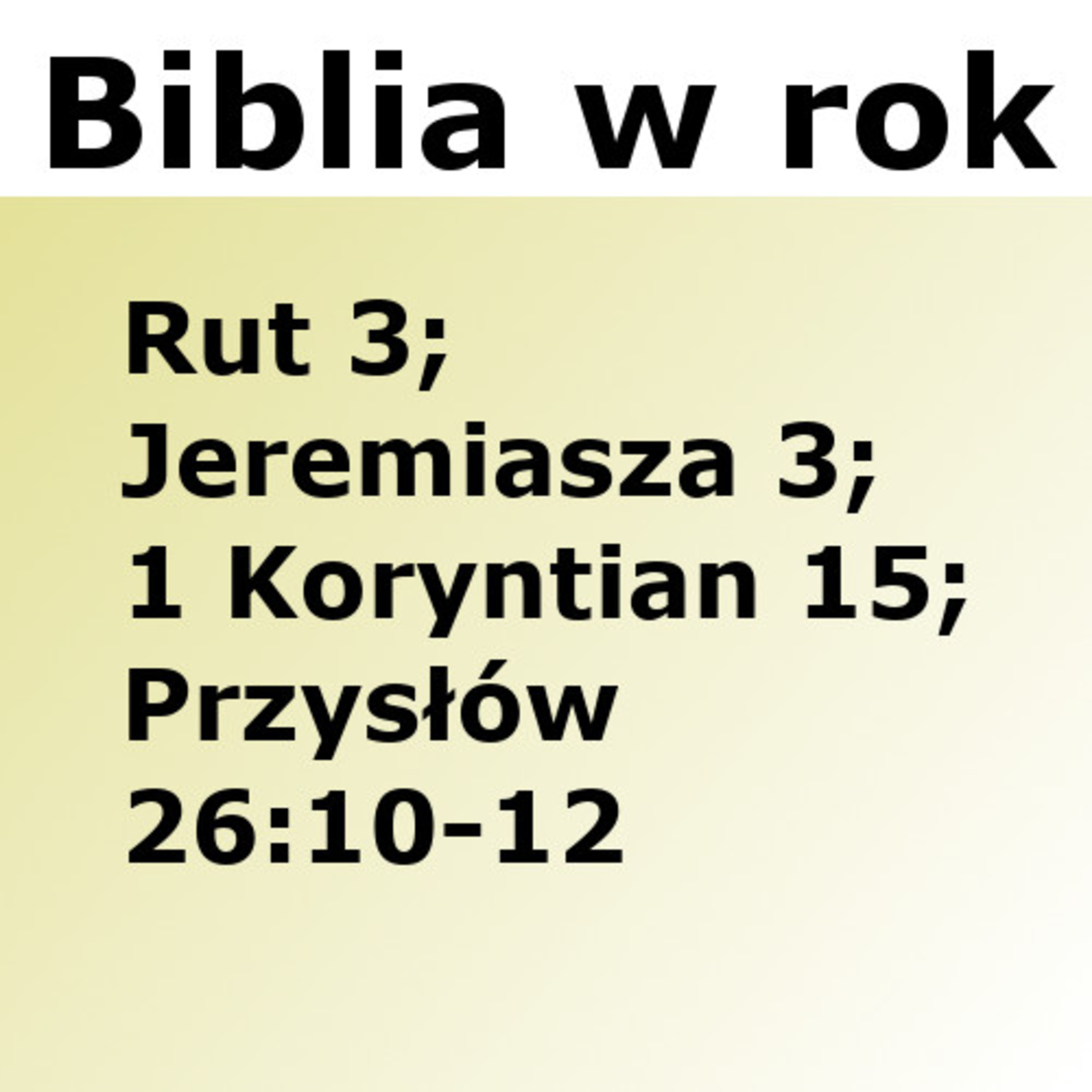 Biblijne przemyślenia