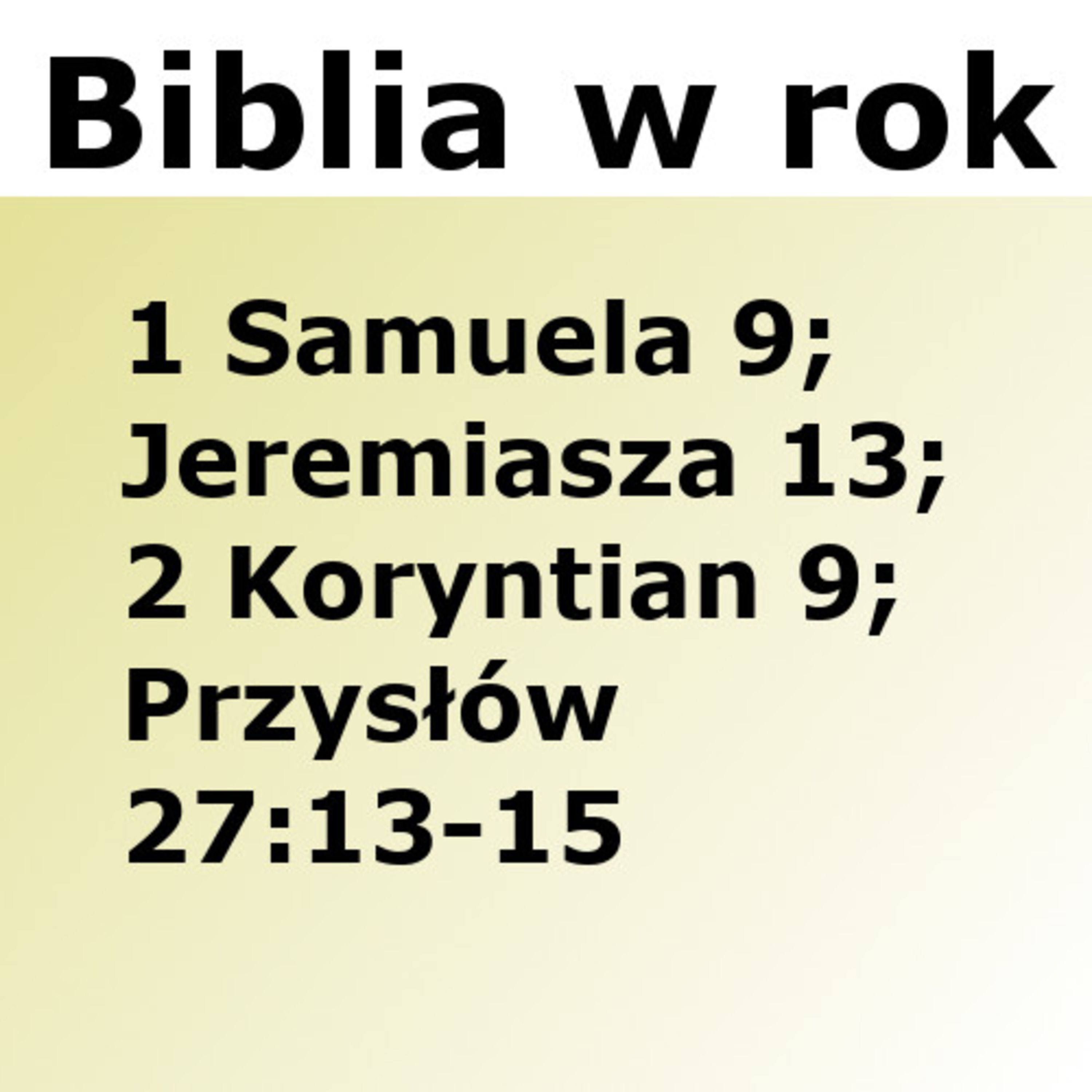 Biblijne przemyślenia