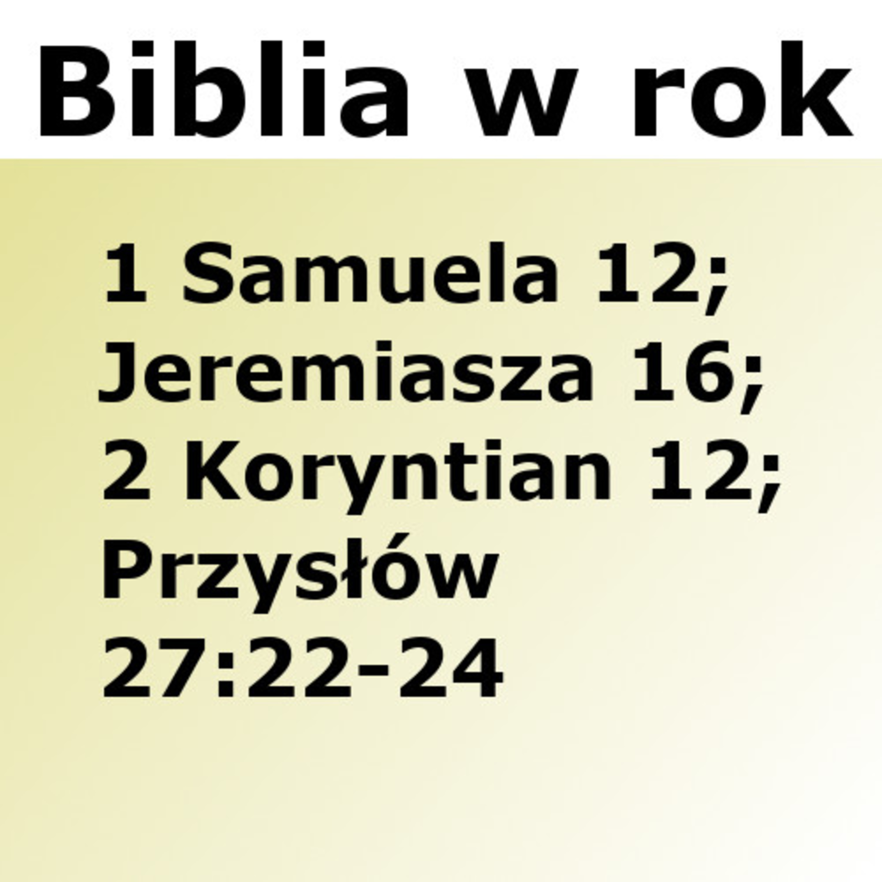Biblijne przemyślenia