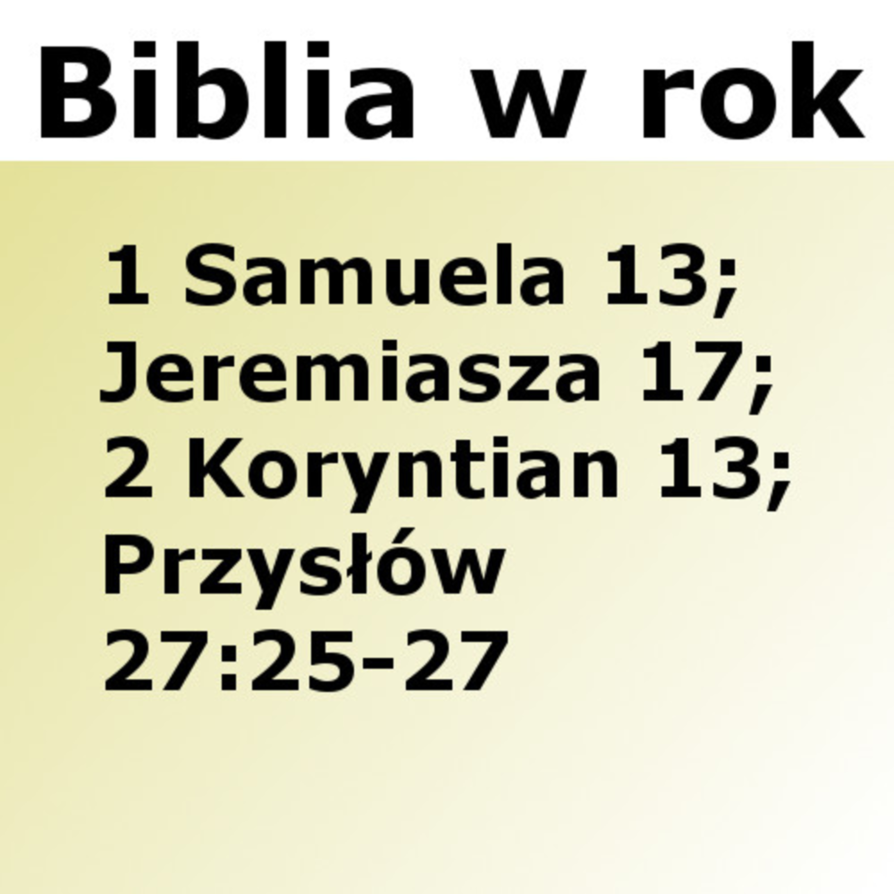 Biblijne przemyślenia