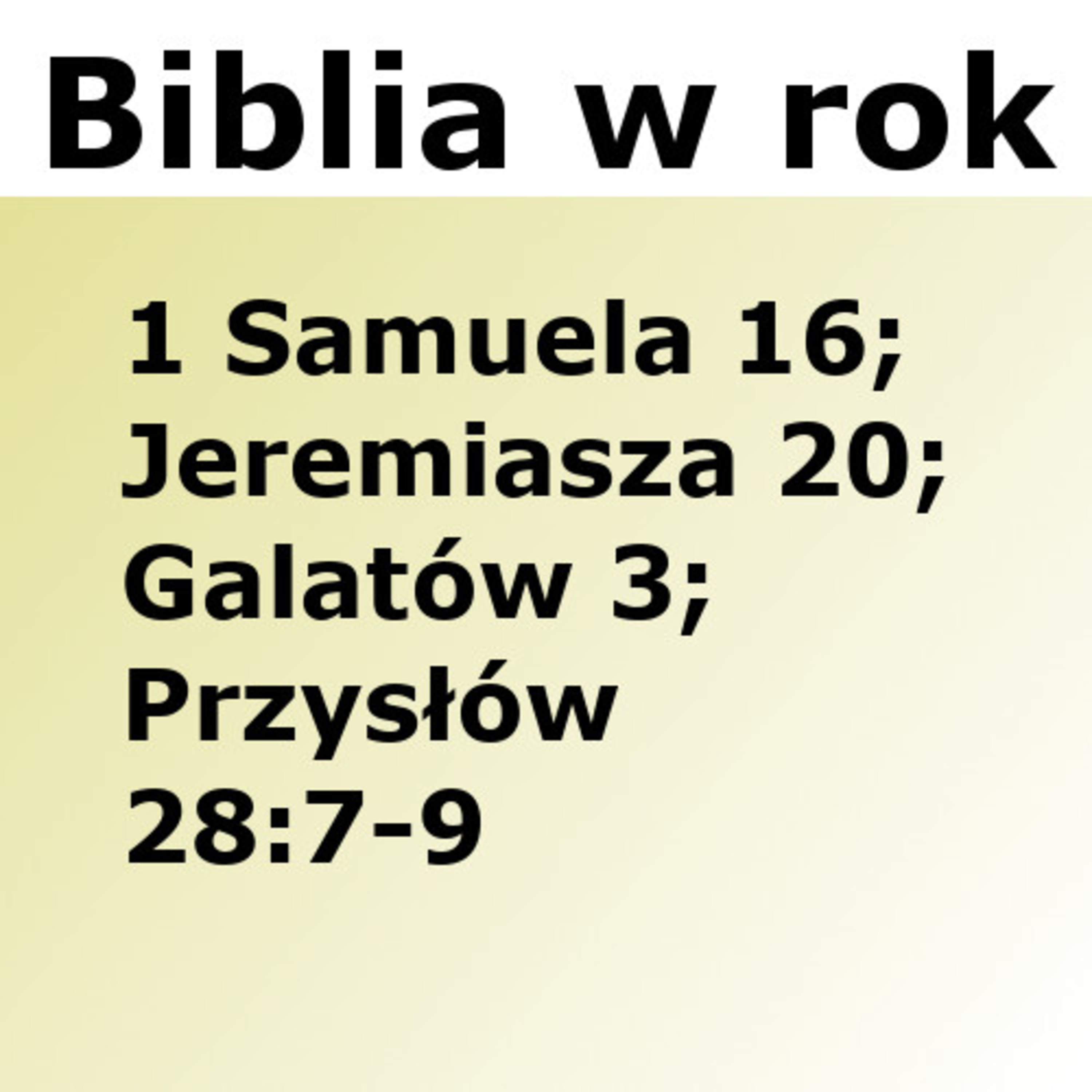 Biblijne przemyślenia