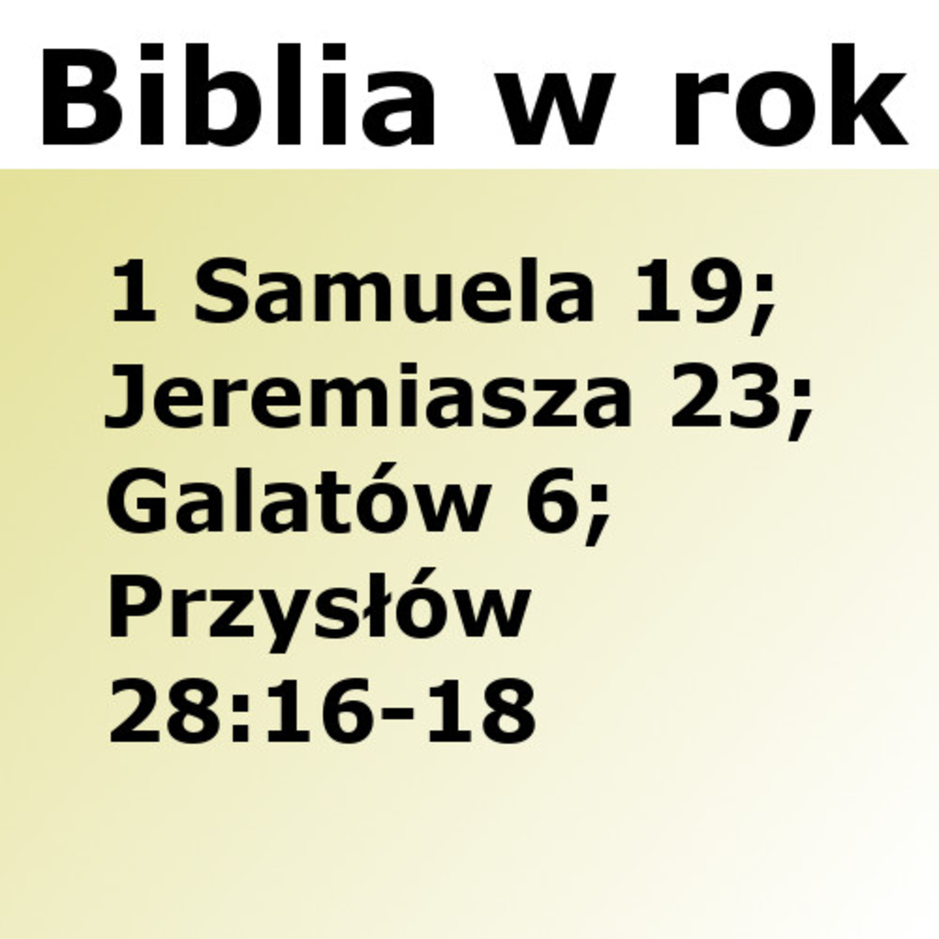 Biblijne przemyślenia