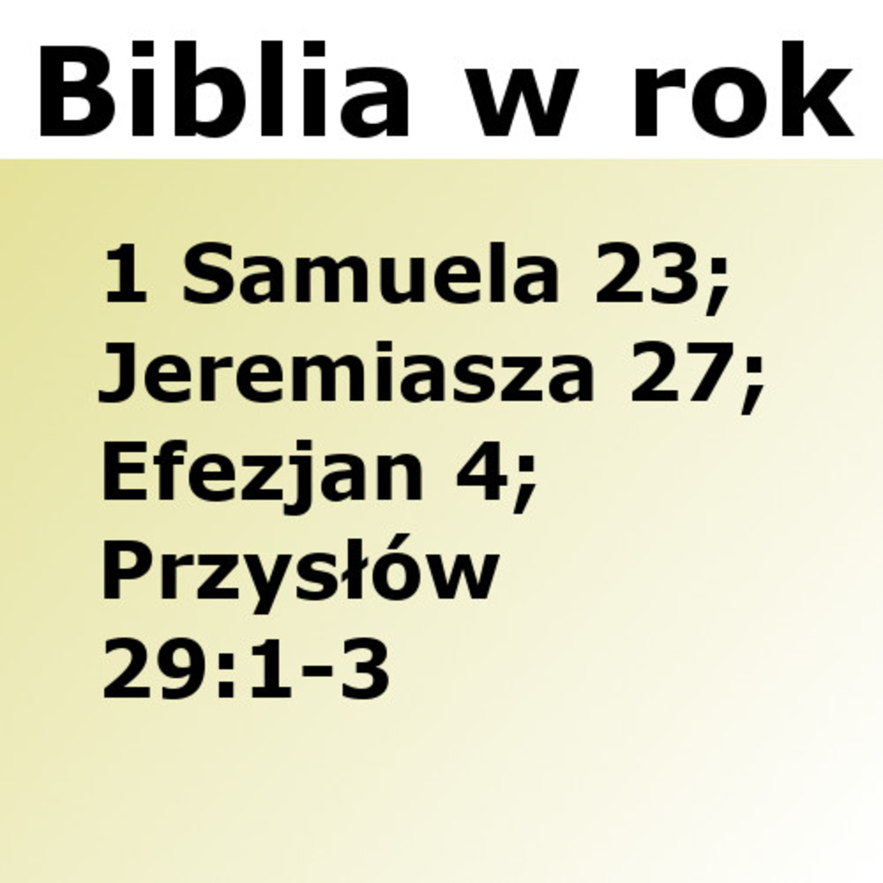Biblijne przemyślenia