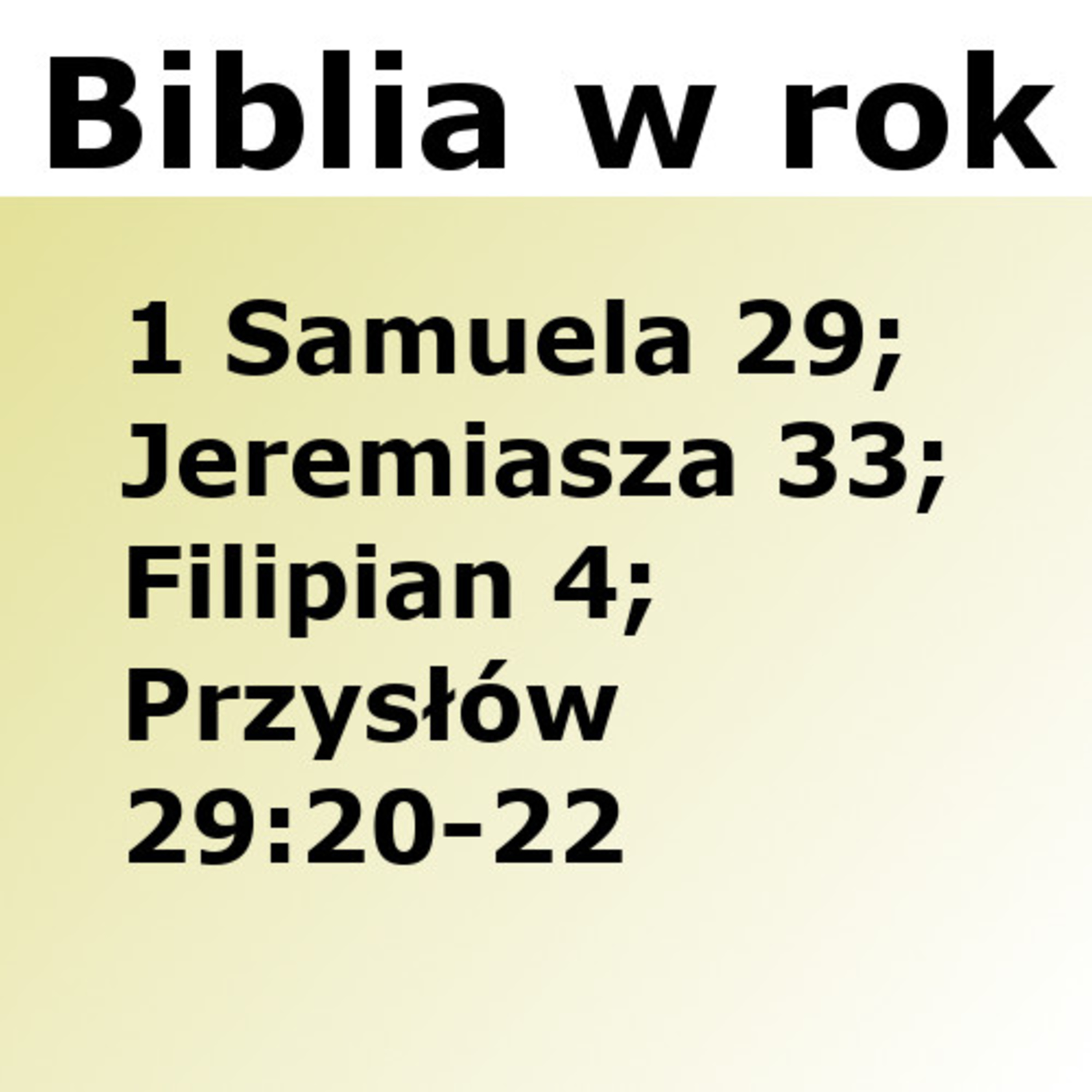 Biblijne przemyślenia