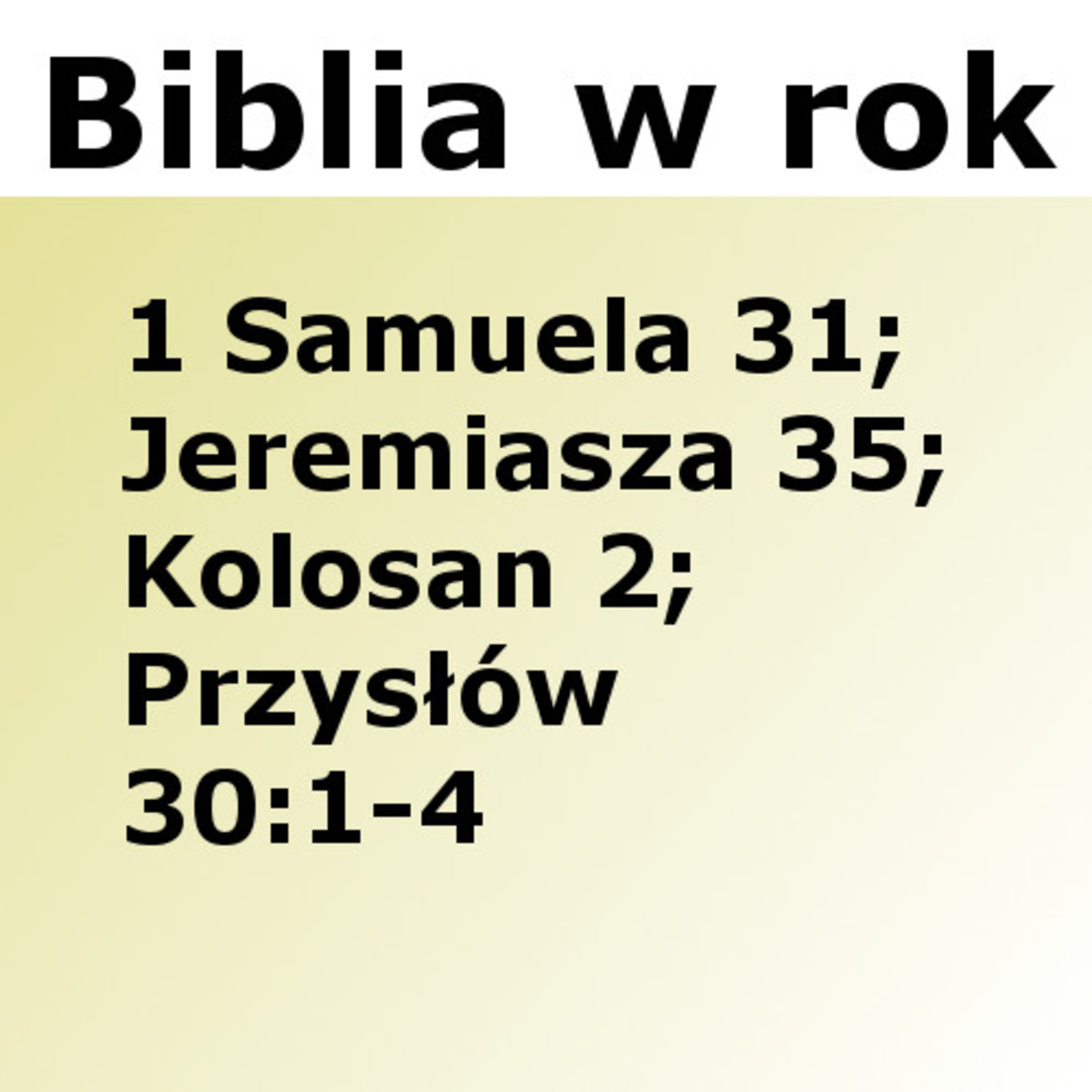 Biblijne przemyślenia
