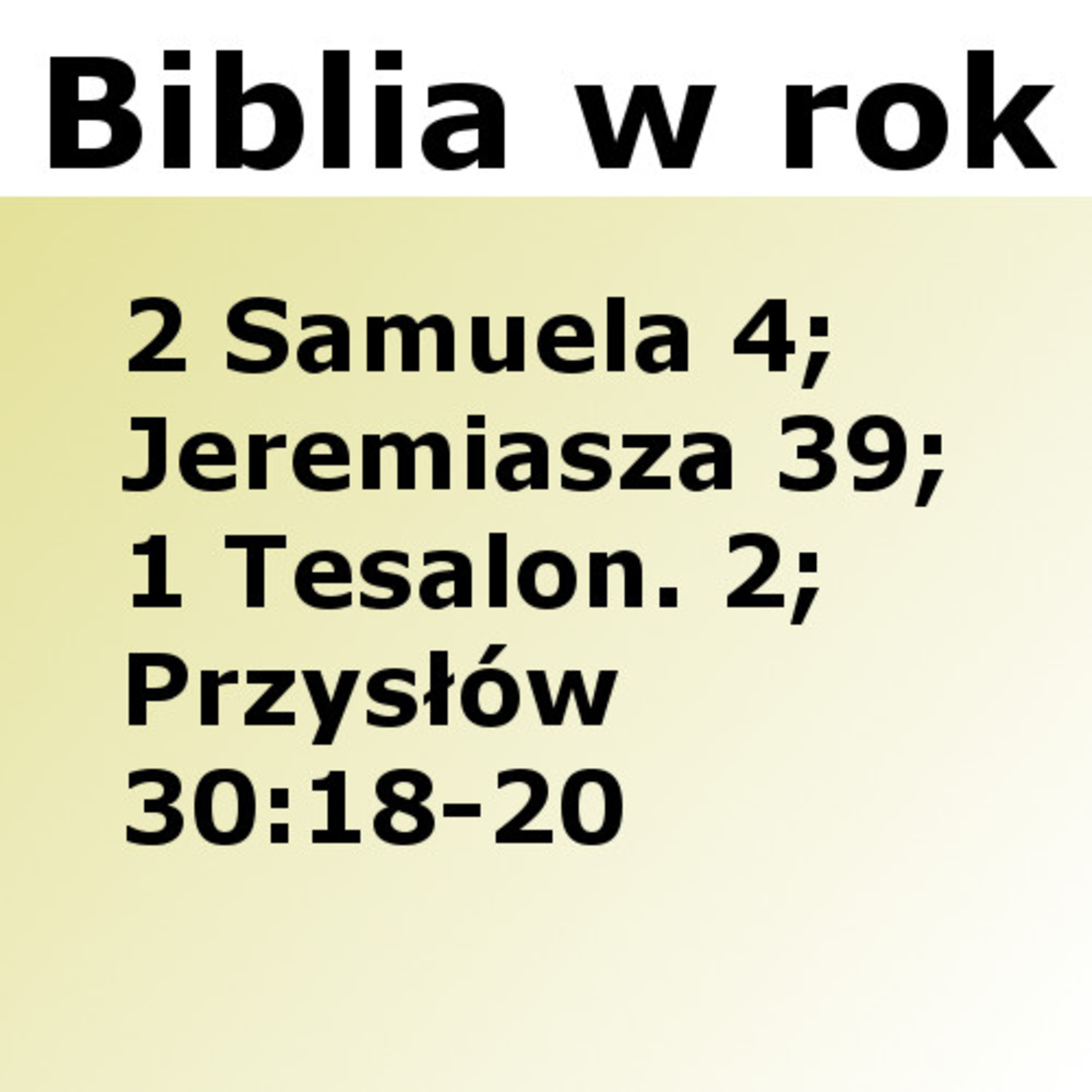 Biblijne przemyślenia