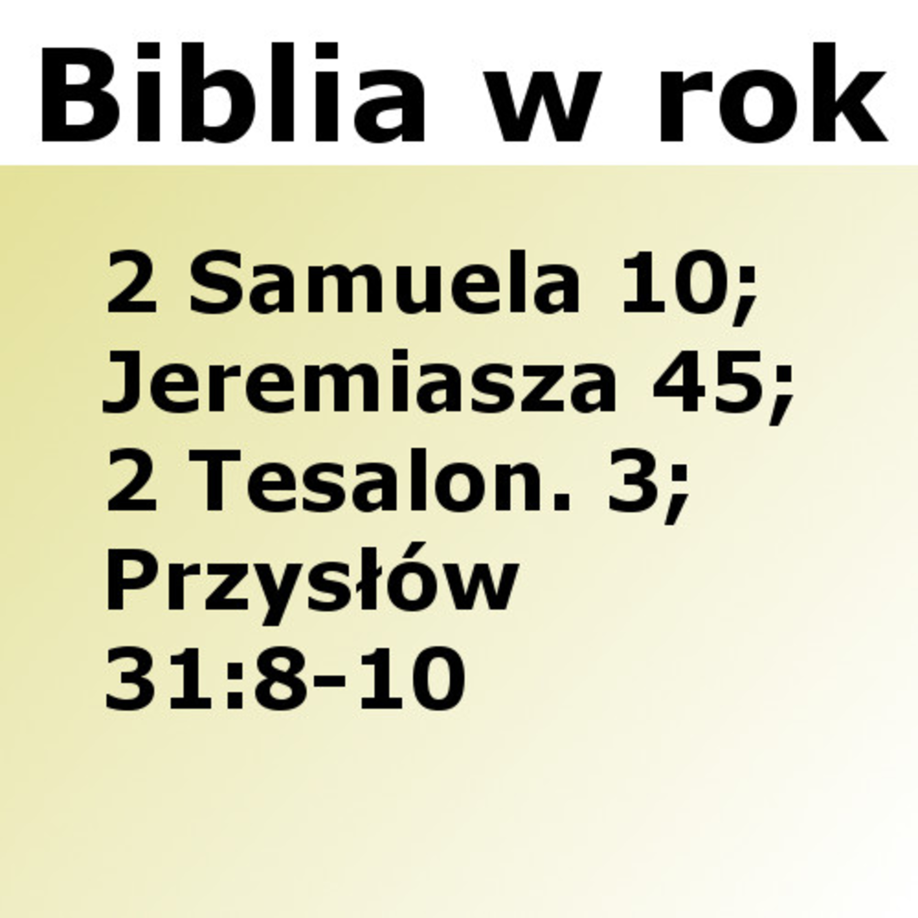 Biblijne przemyślenia