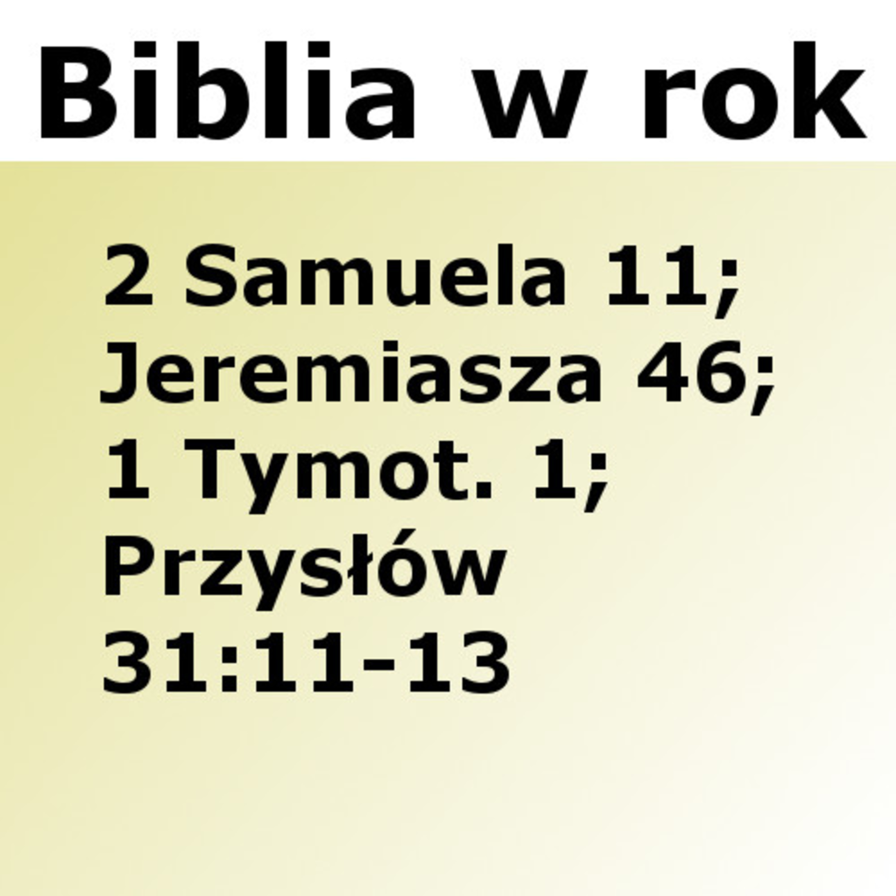 Biblijne przemyślenia