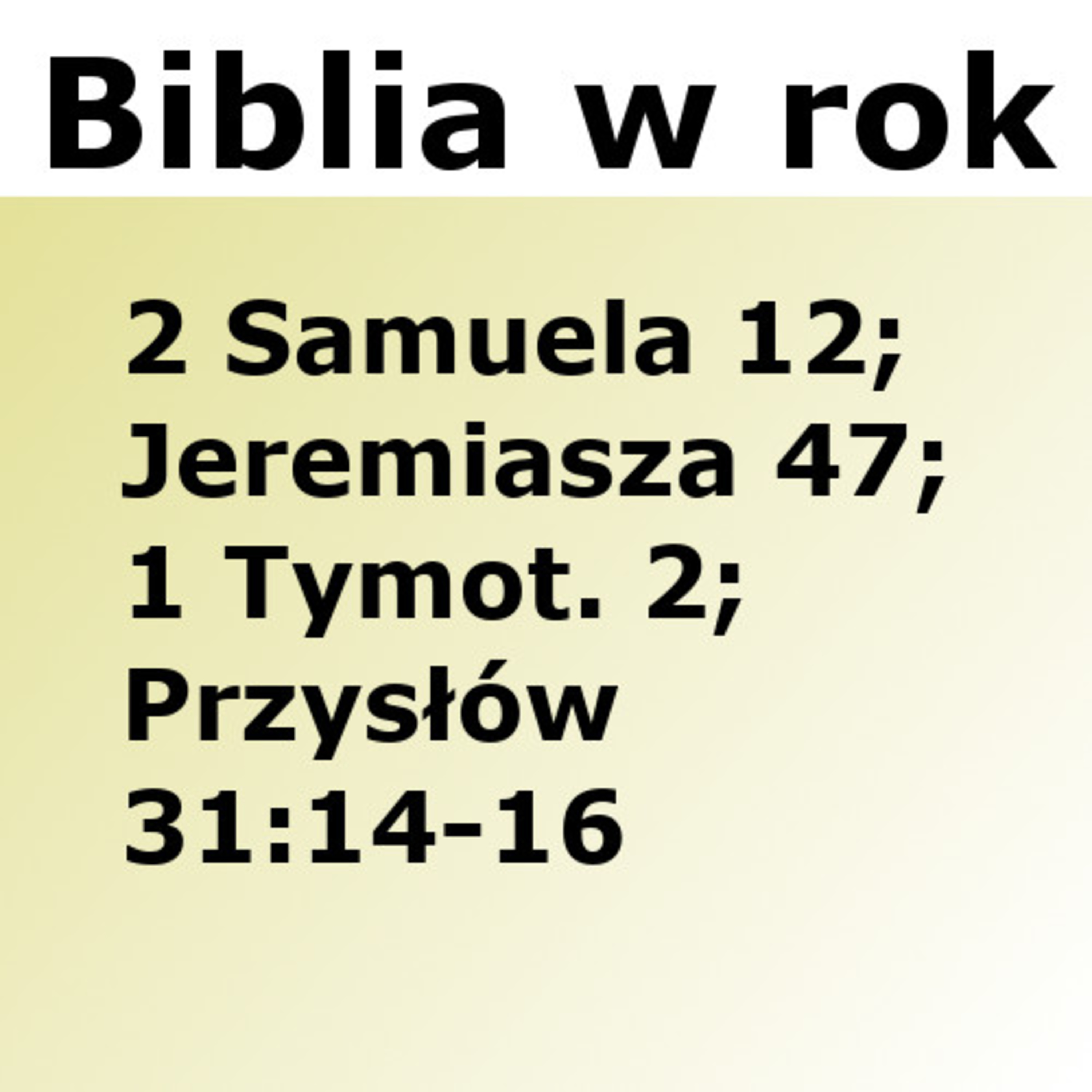 Biblijne przemyślenia