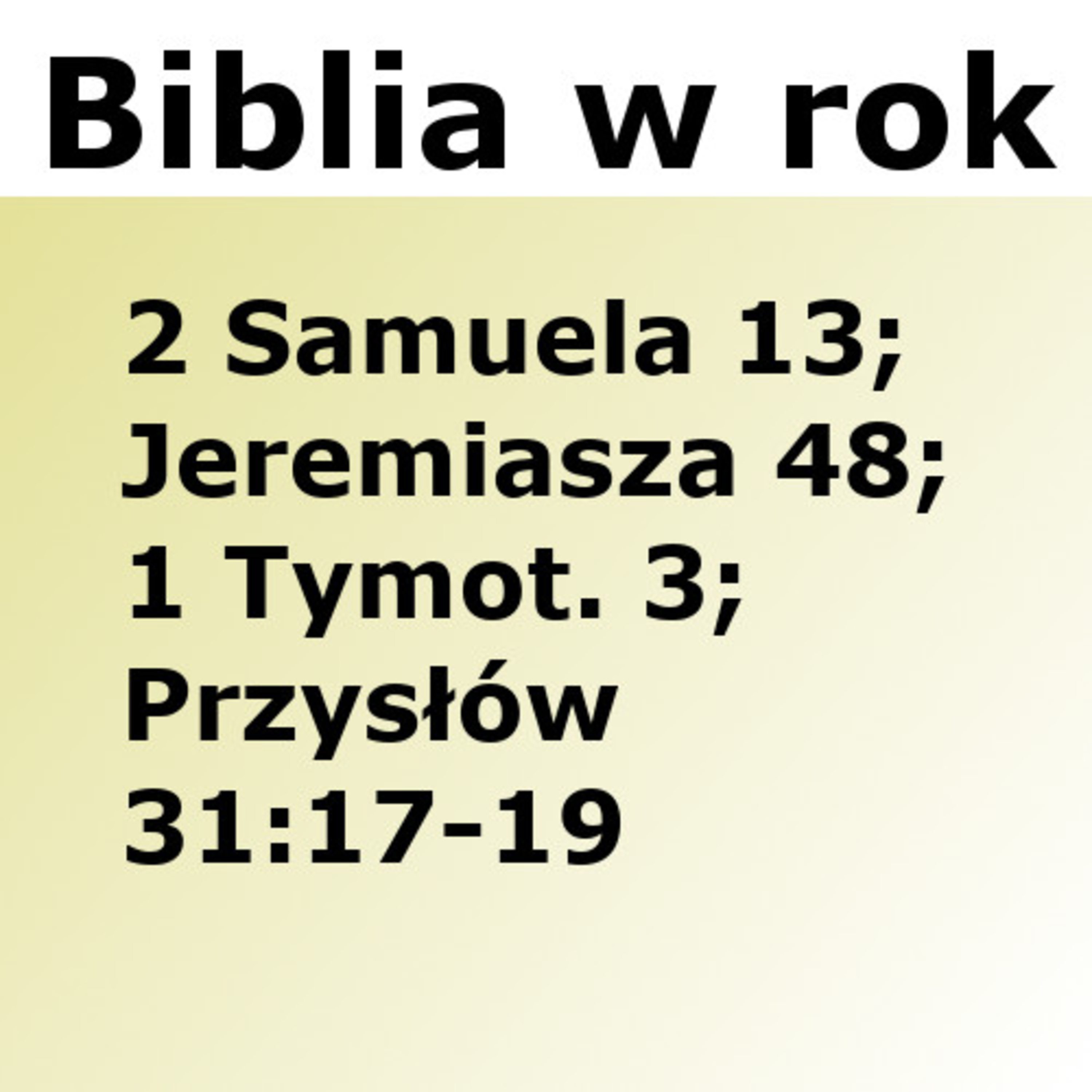 Biblijne przemyślenia