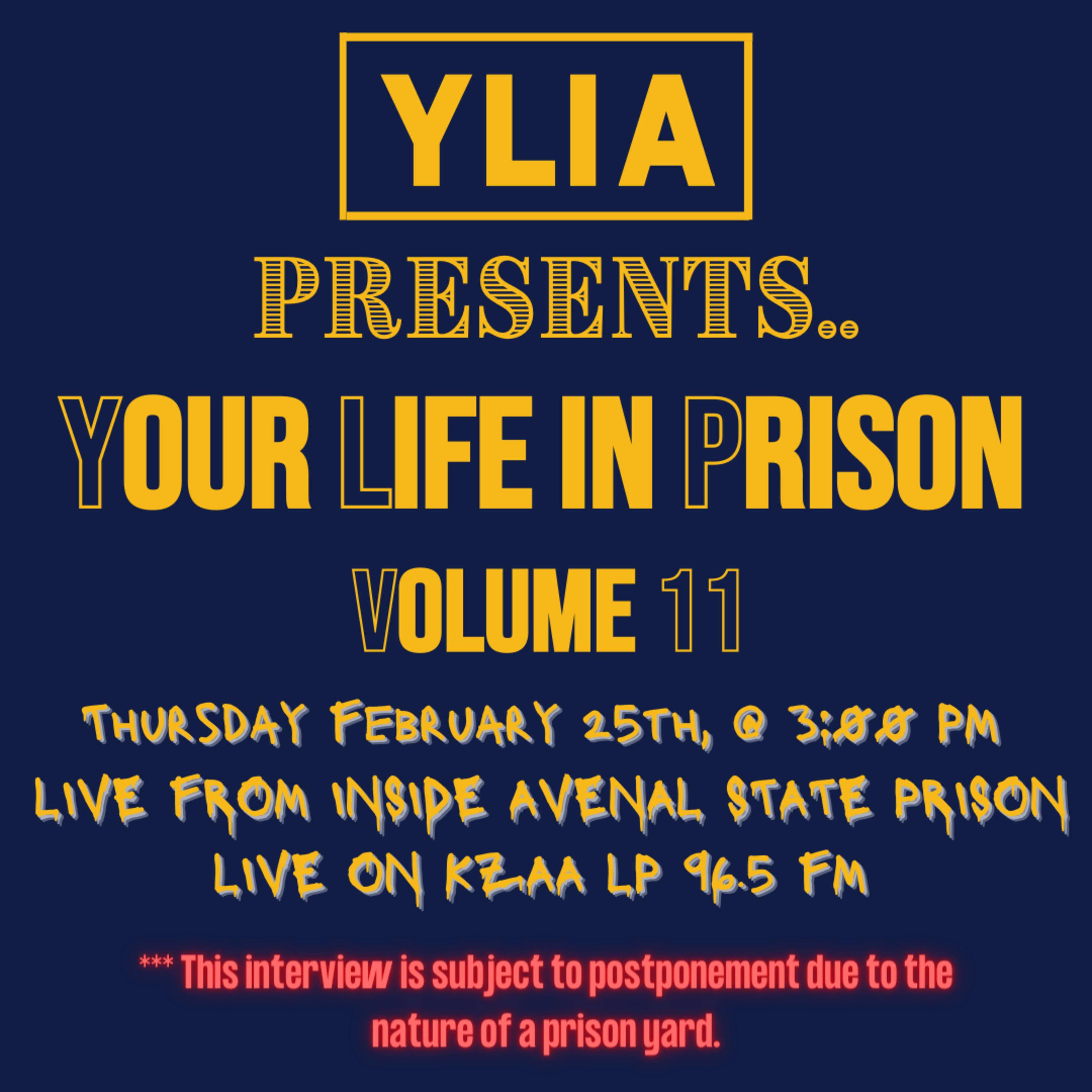 Your Life In Prison VOL 11: LIVE From Avenal State Prison episode artwork