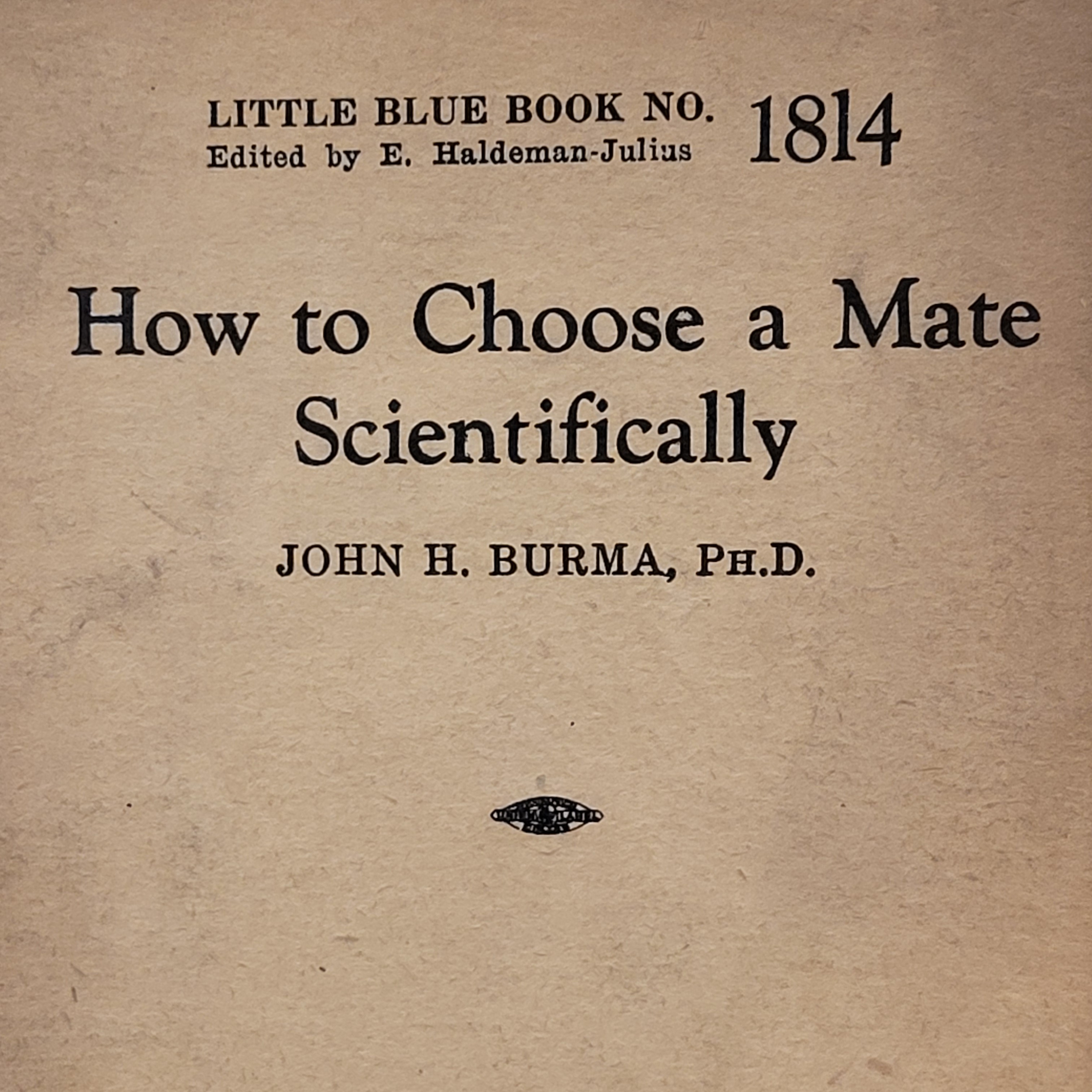 How to choose a mate scientifically. Number 1814 part 1