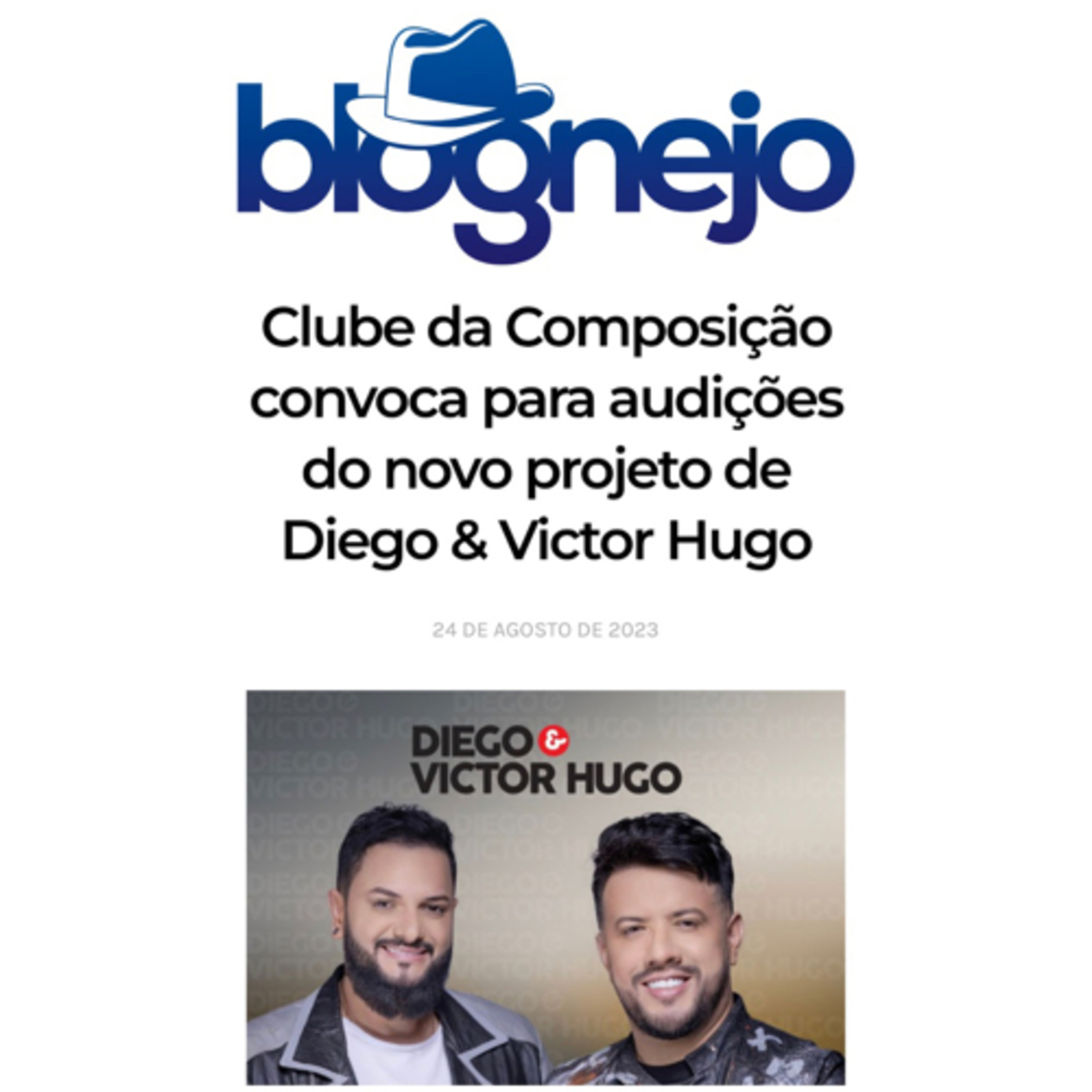 Clube da Composição convoca para audições do novo projeto de Diego & Victor Hugo episode artwork