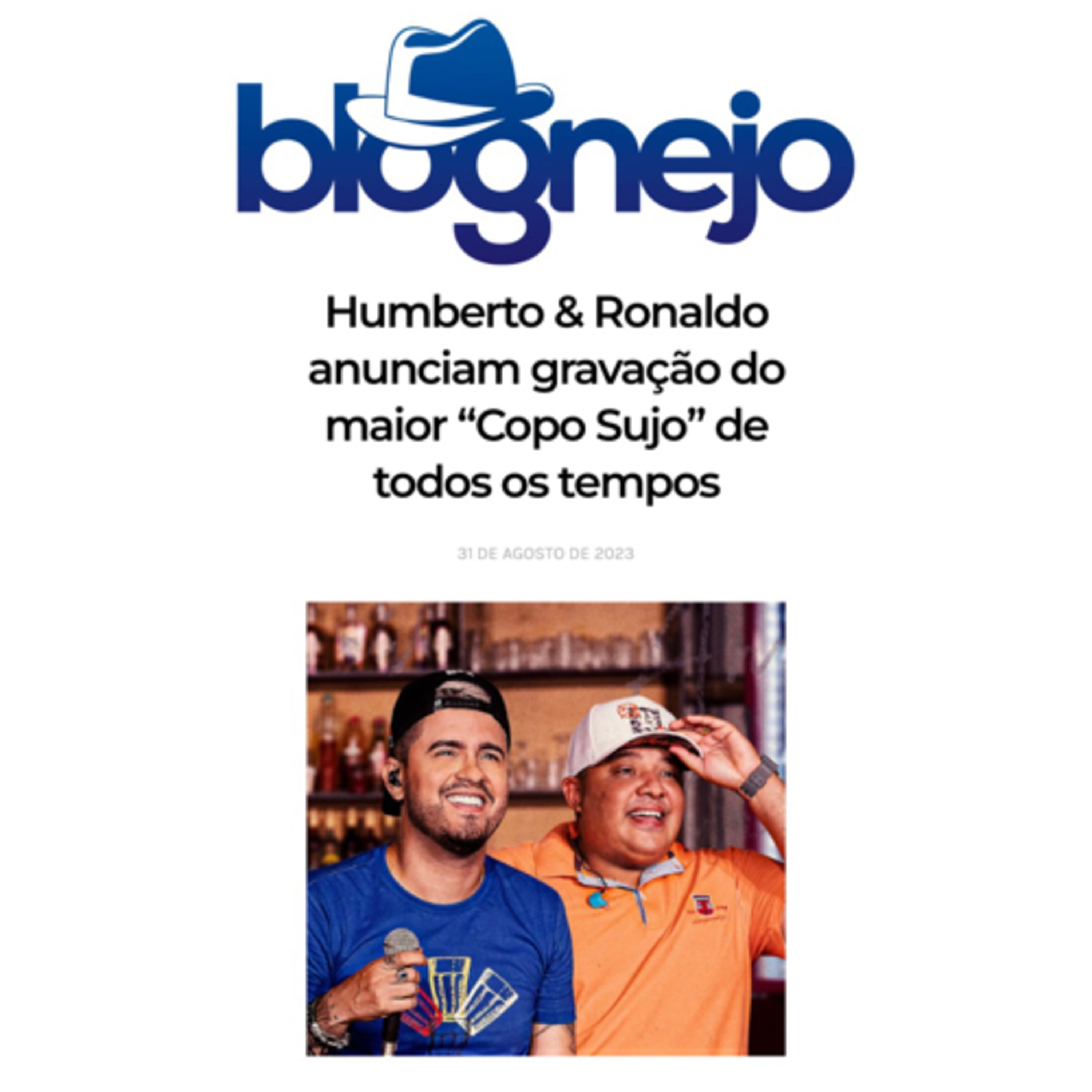 Humberto & Ronaldo anunciam gravação do maior “Copo Sujo” de todos os tempos episode artwork