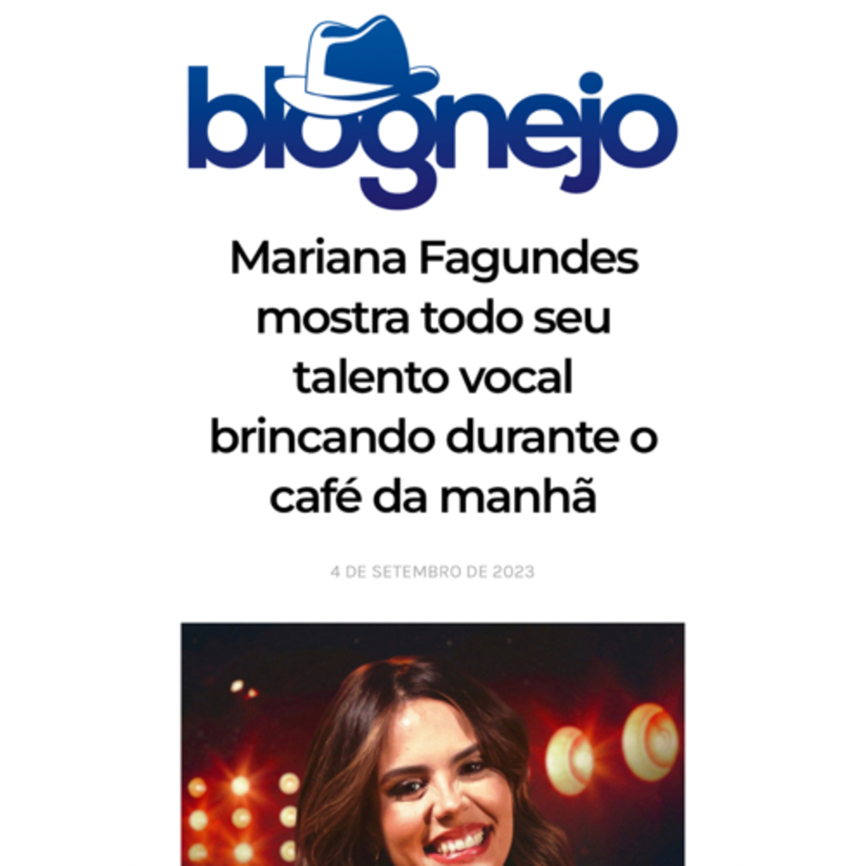 Mariana Fagundes mostra todo seu talento vocal brincando durante o café da manhã episode artwork