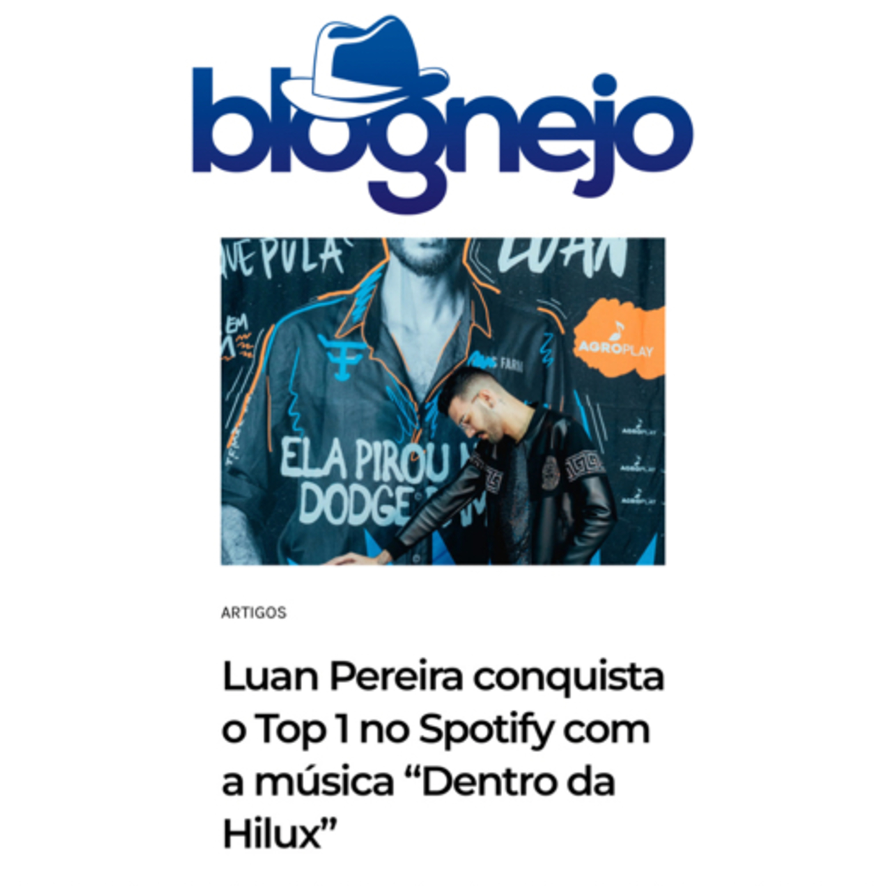 Luan Pereira conquista o Top 1 no Spotify com a música “Dentro da Hilux” episode artwork