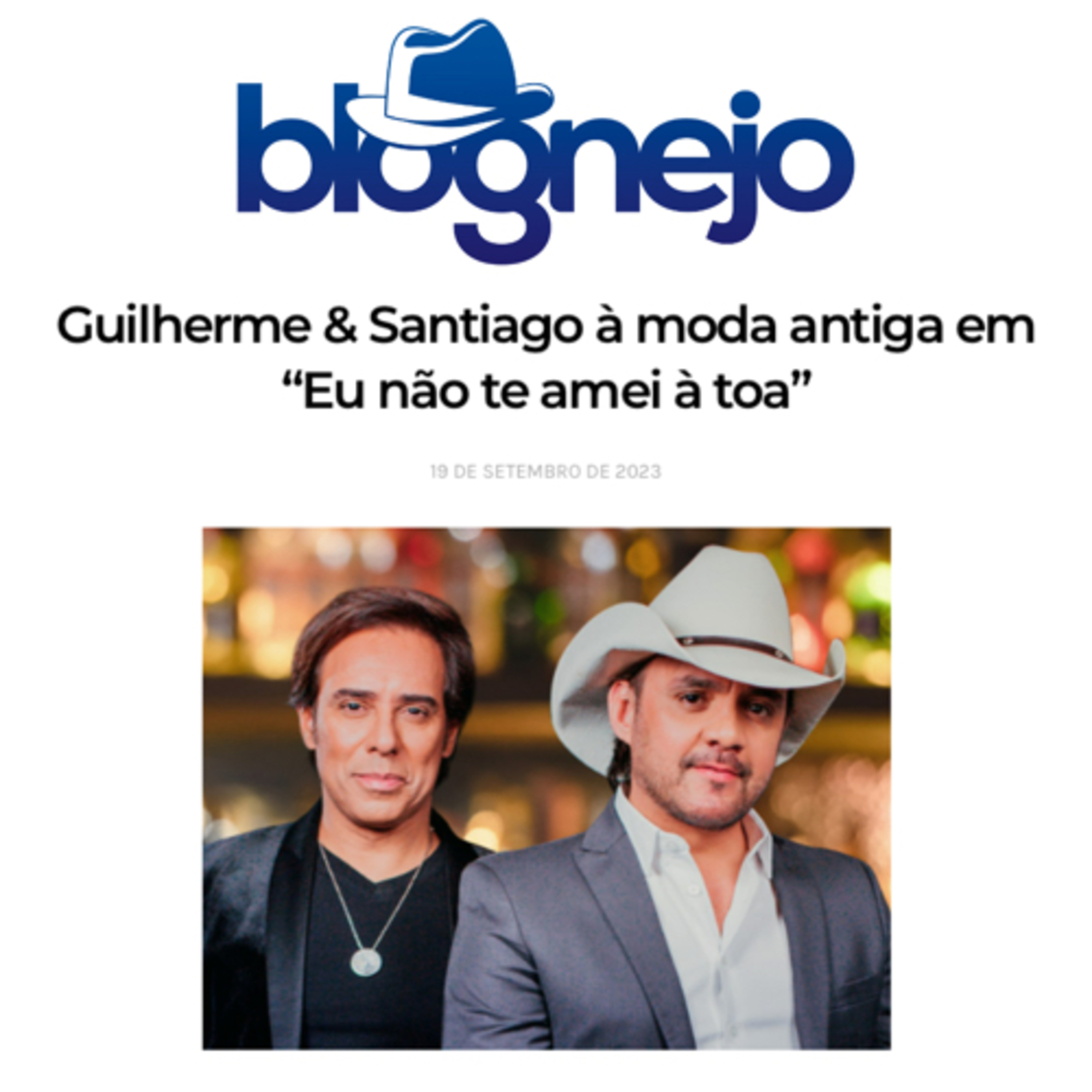 Guilherme & Santiago à moda antiga em "Eu não te amei à toa" episode artwork