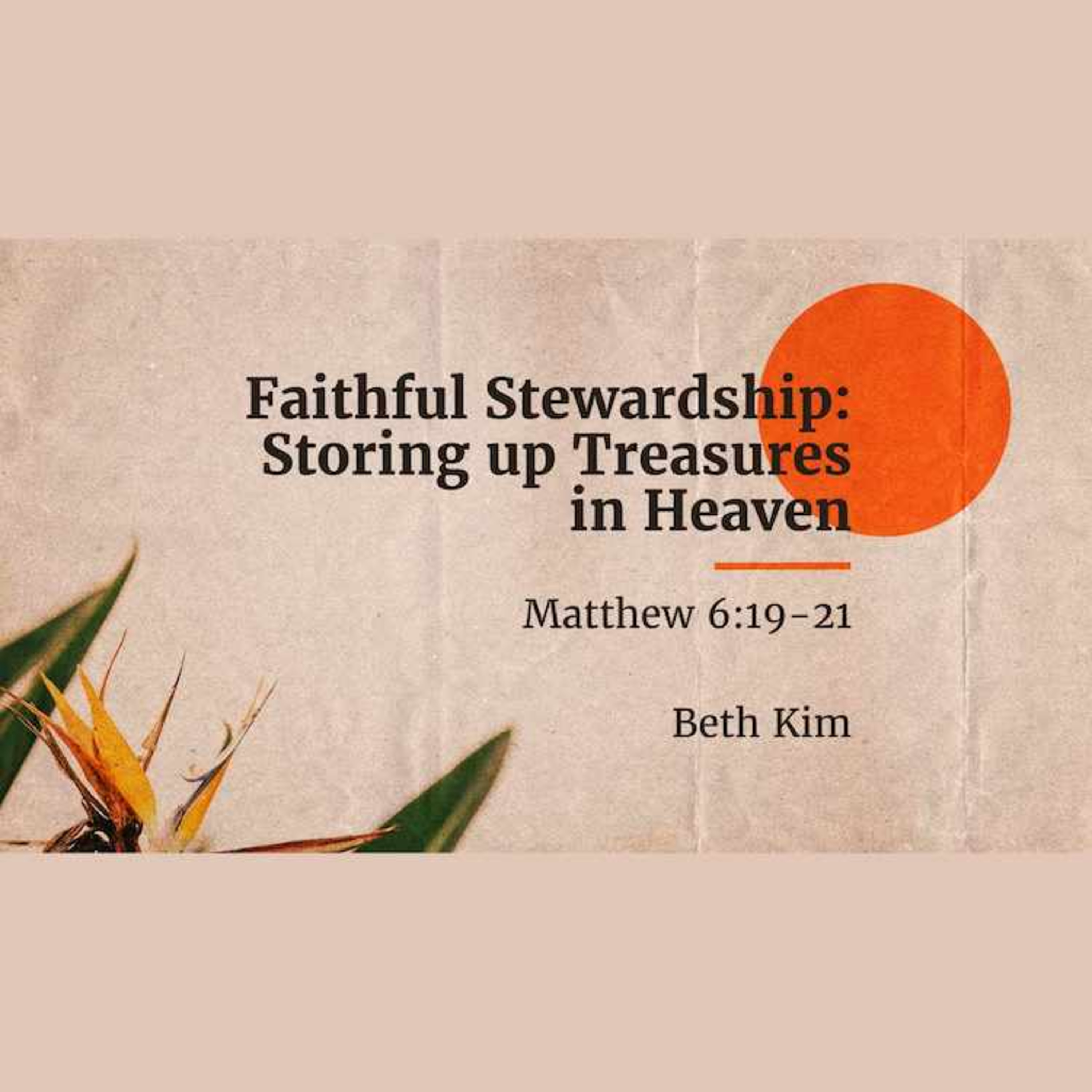 Faithful Stewardship: Storing up Treasures in Heaven episode artwork