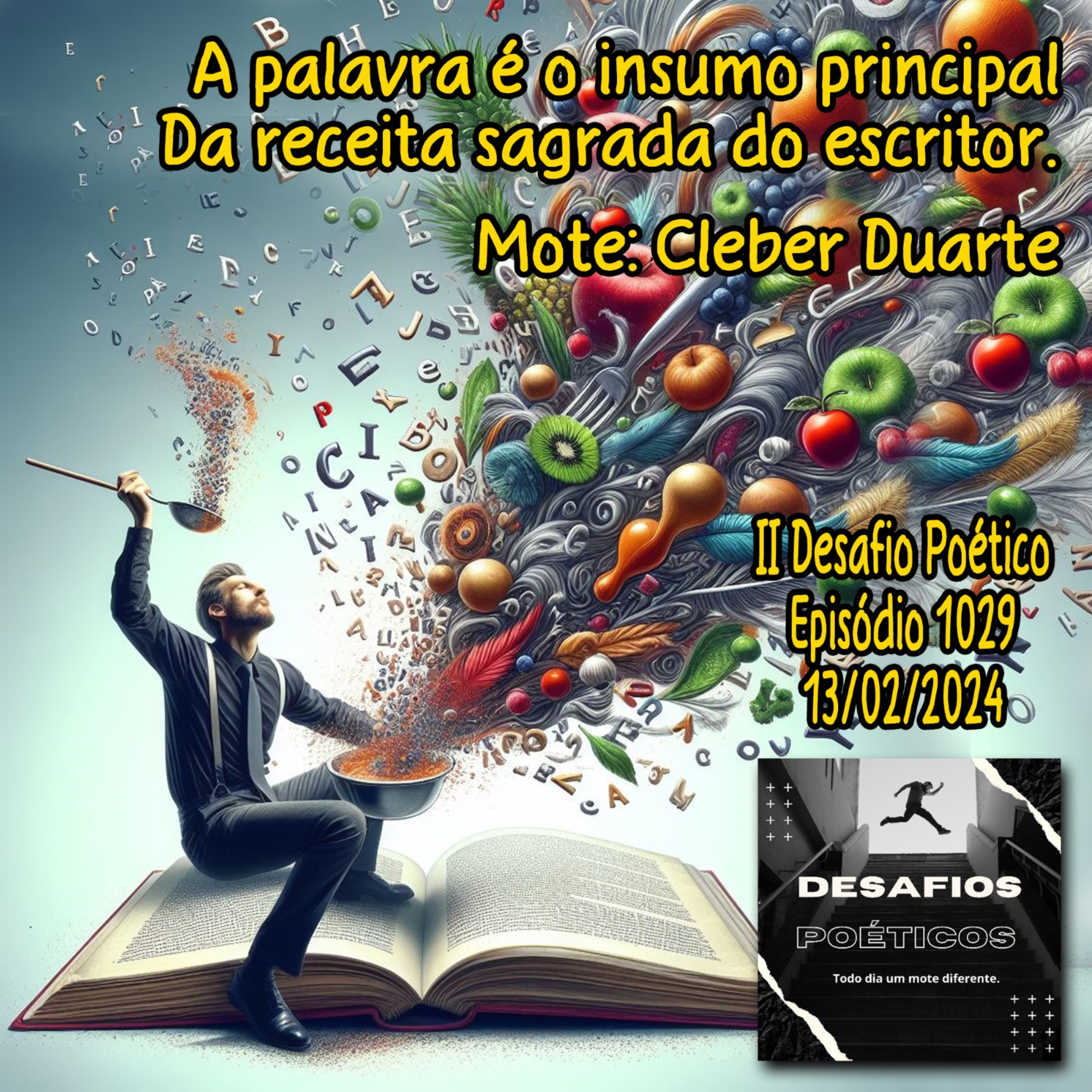 A palavra é o insumo principal, da receita sagrada do escritor. Cleber Duarte (Mote B - II Desafio Poético) #1029 episode artwork