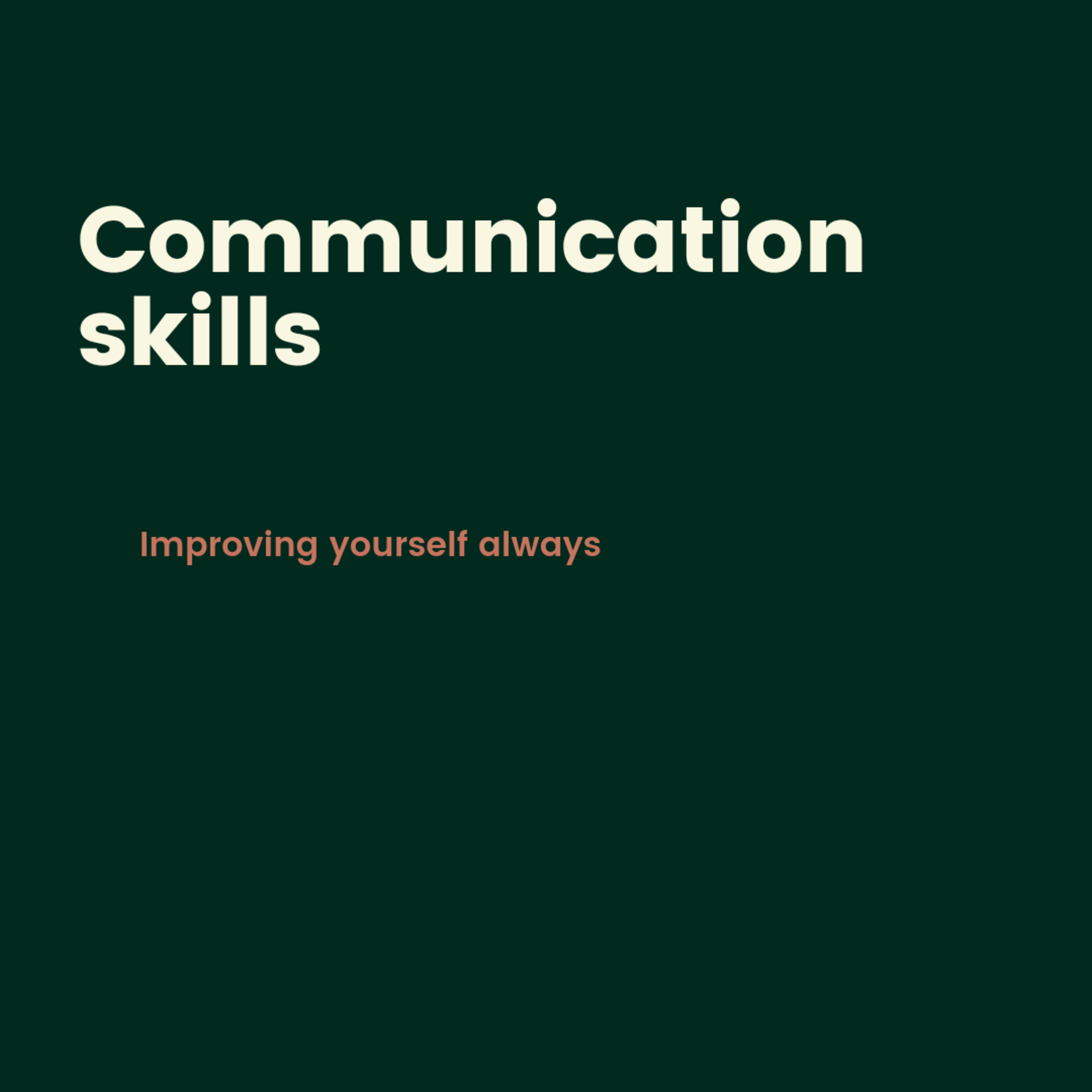 Communication skills