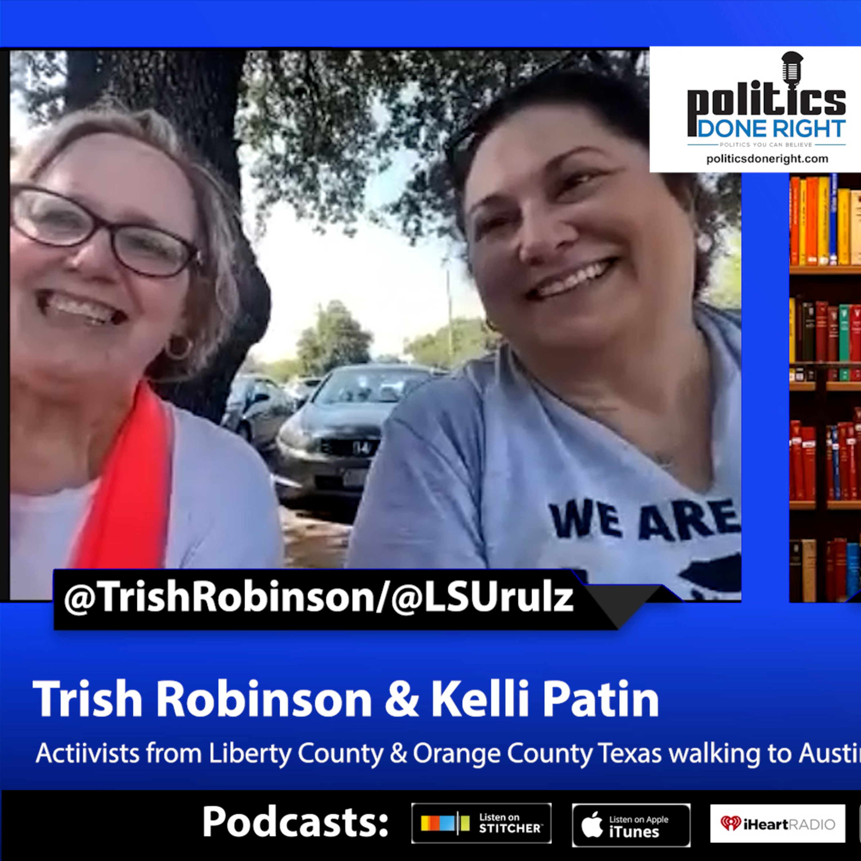 Trish Robinson & Kelli Patin details walk to the Austin Capitol for the Voter Suppression Rally.