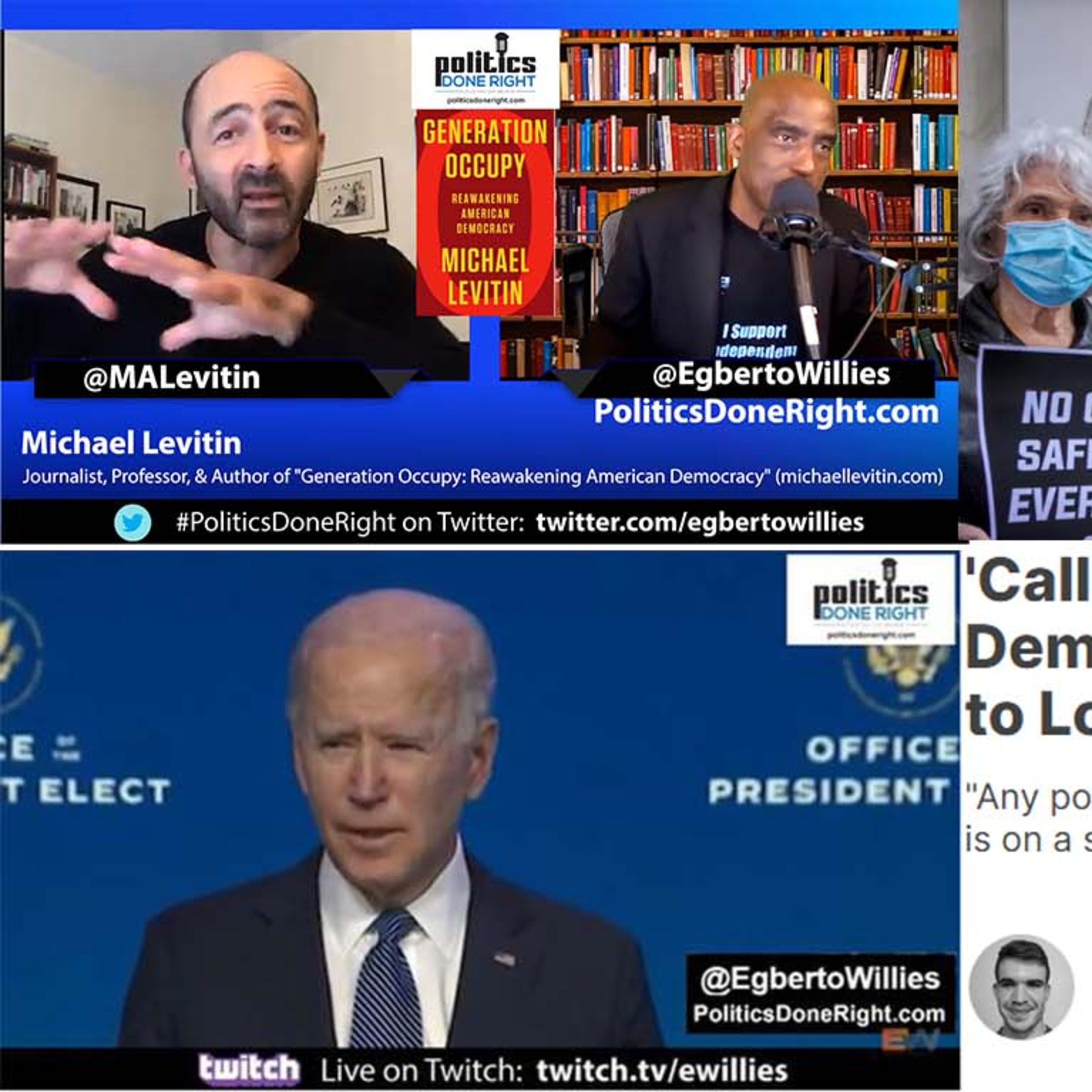 Biden, a progressive in neo-liberal clothing? Michael Levitin on the Occupy Movement success.
