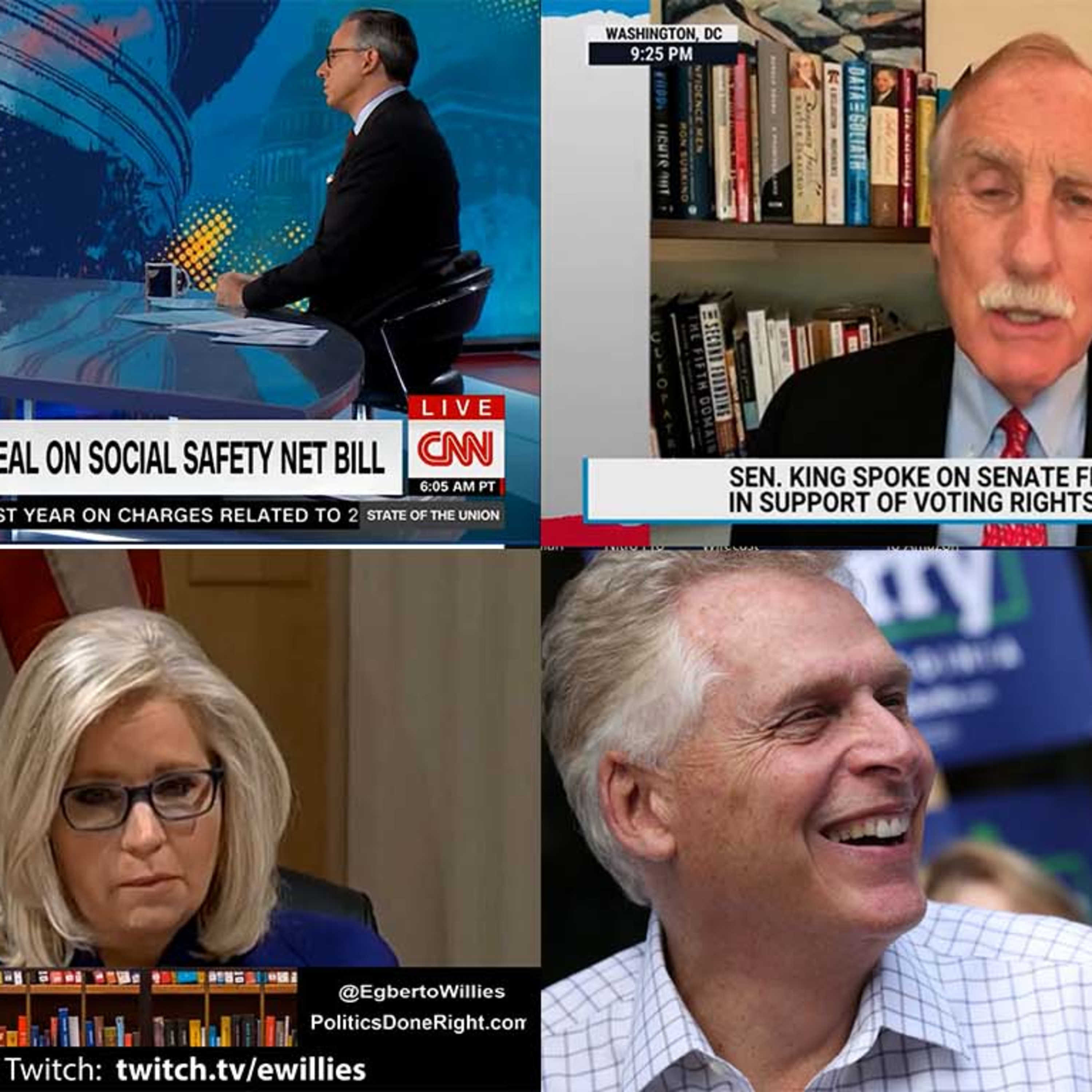 Pelosi admonishes Tapper. Senator sours on filibuster, Cheney calls names, Hold media on Virginia.