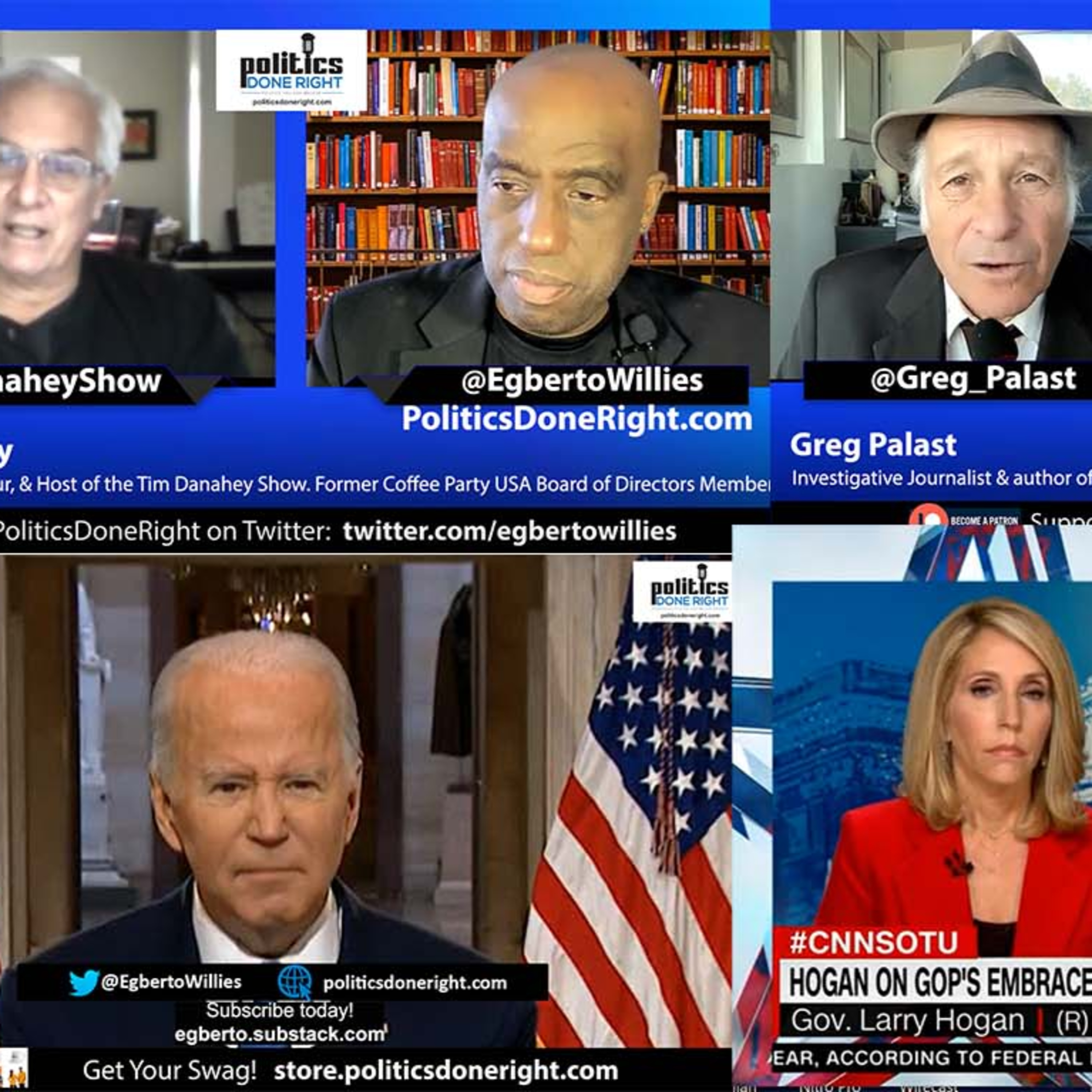 Two activists discuss Jan 6th. Biden excoriates Trump and his sycophants. A sane GOP leader speaks