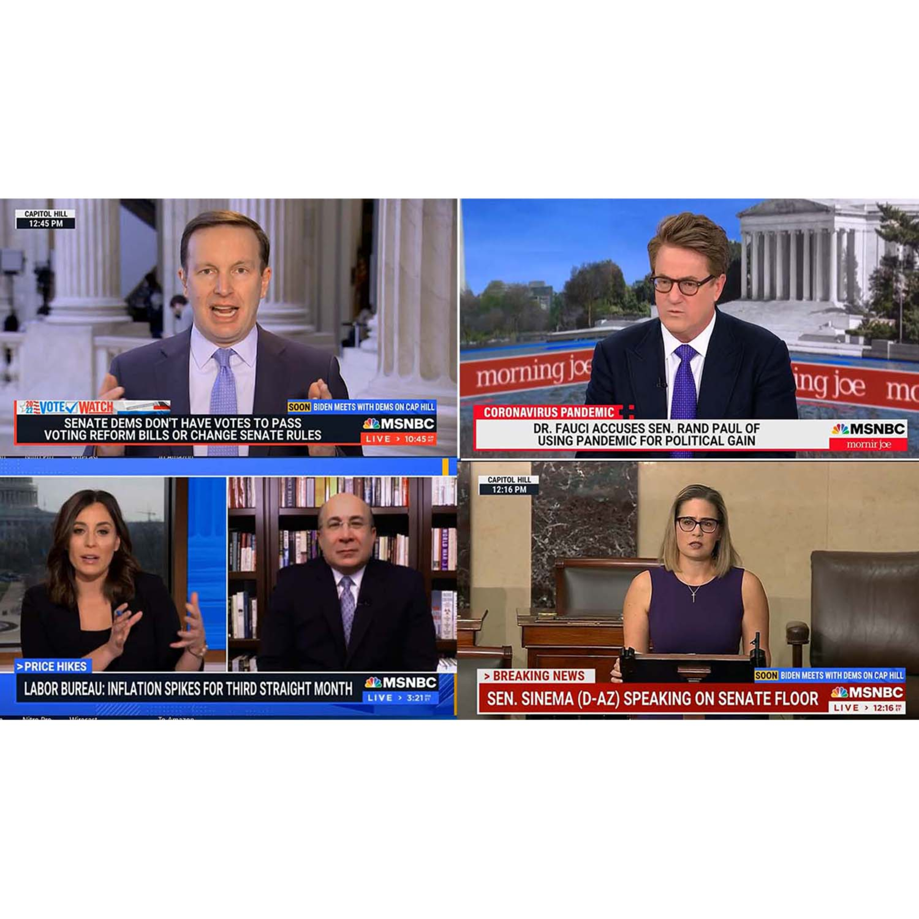 Democrats Sinema & Manchin facilitating a coup. Morning Joe calls out the GOP grifters. And more