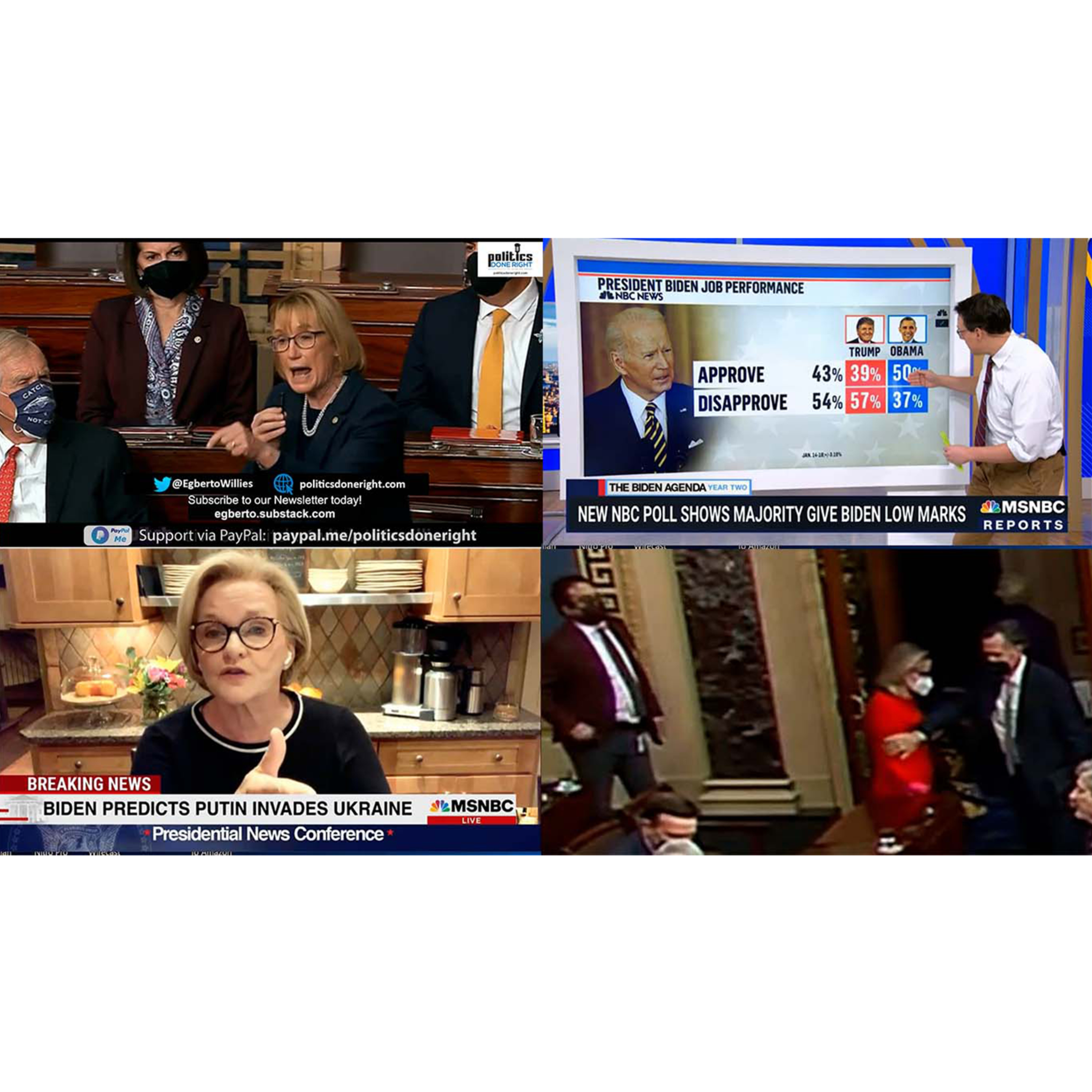 GOP Senators congrat Sinema for her deception. Hassan scolds GOP. McCaskill scolds Dems. Polls.
