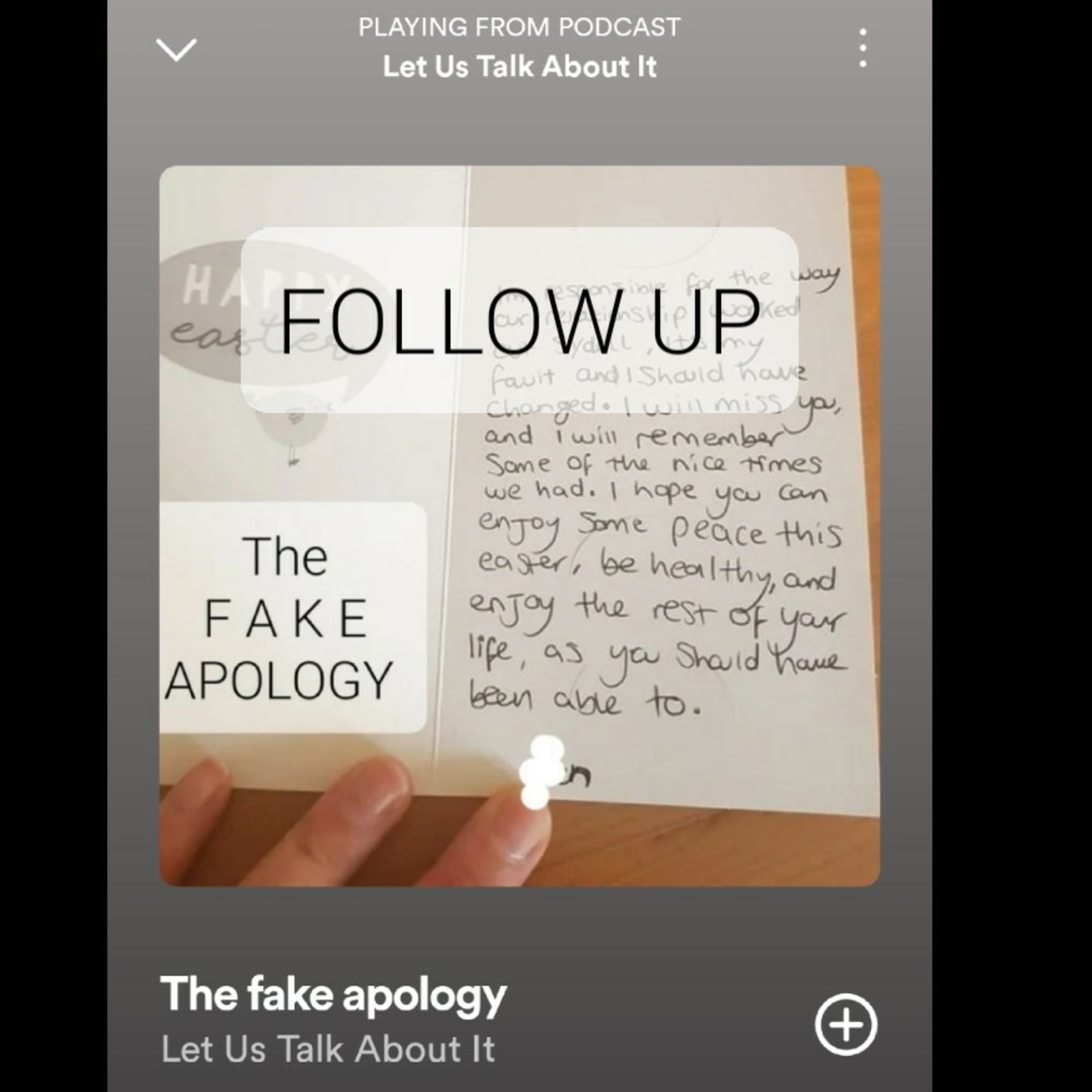 The FAKE apology- Follow up episode artwork