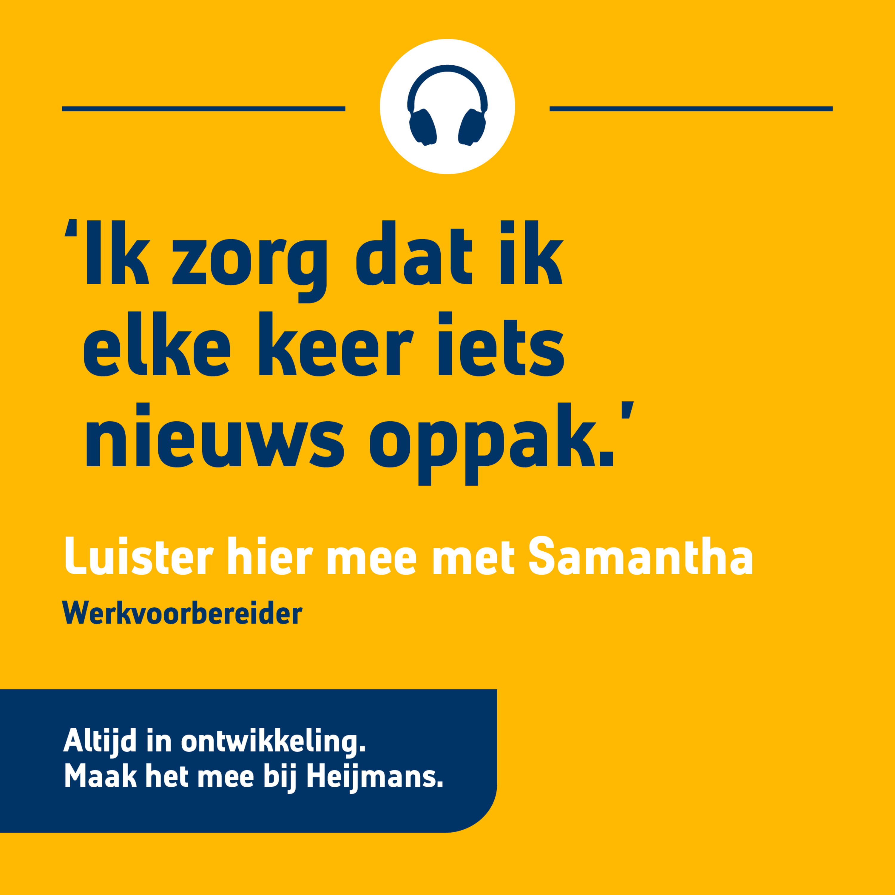 Luister mee met Samantha, werkvoorbreider. episode artwork