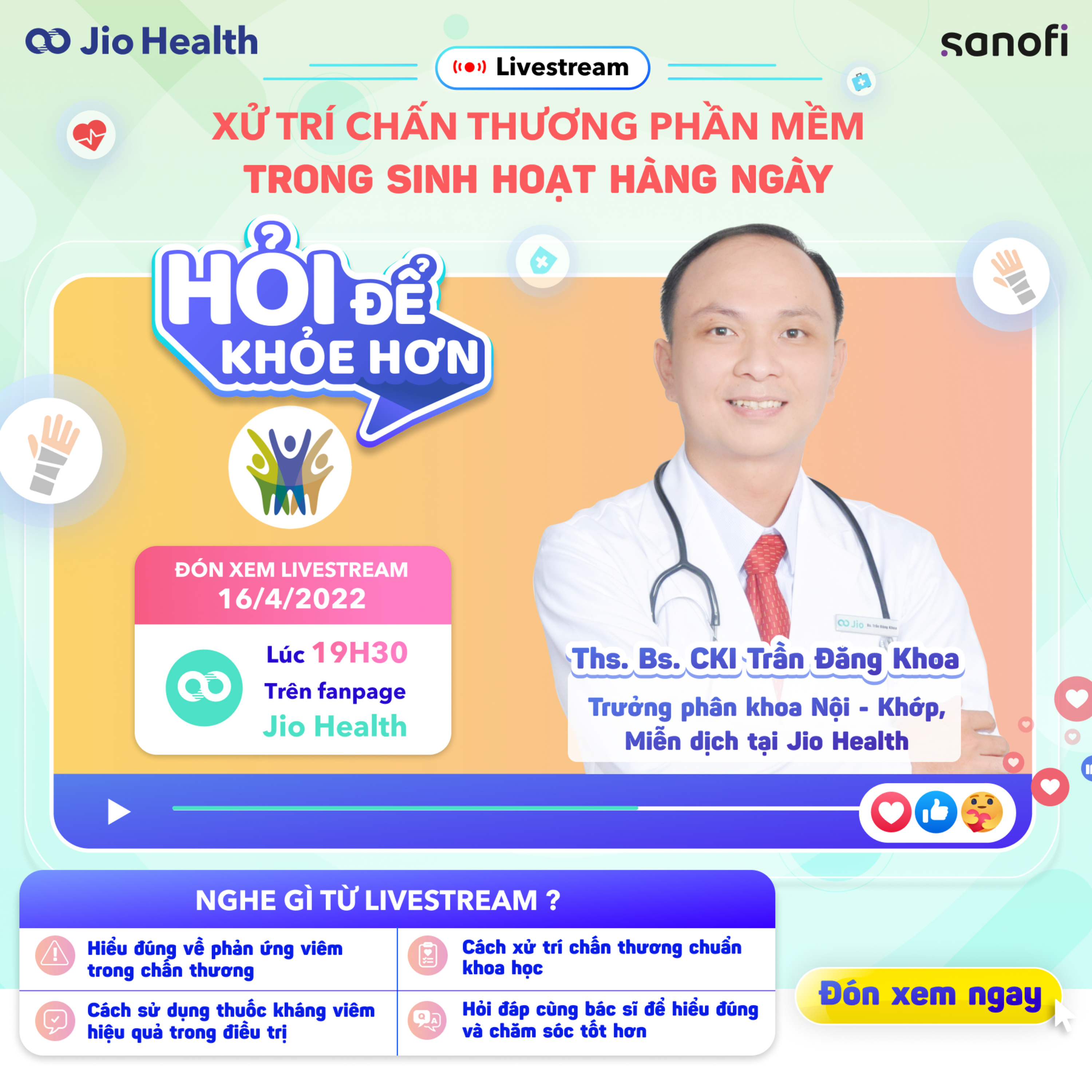 HỎI ĐỂ KHỎE HƠN: XỬ TRÍ CHẤN THƯƠNG PHẦN MỀM TRONG SINH HOẠT HẰNG NGÀY