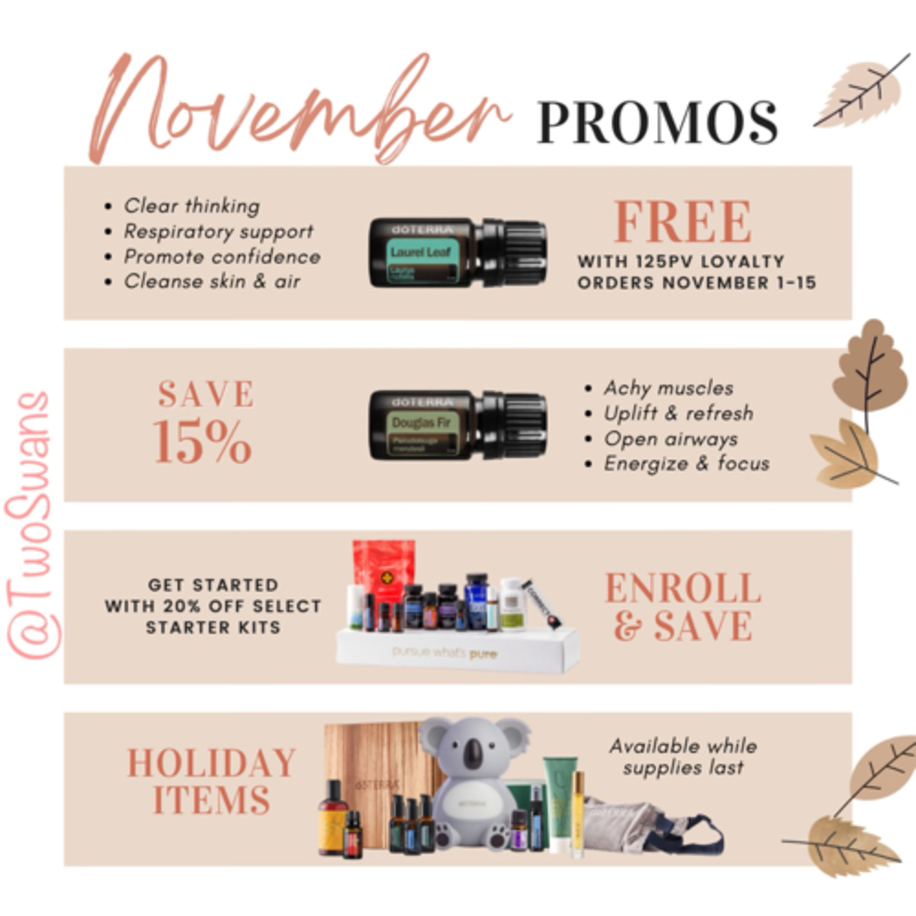 Check out the amazing November promotions and holiday items available!